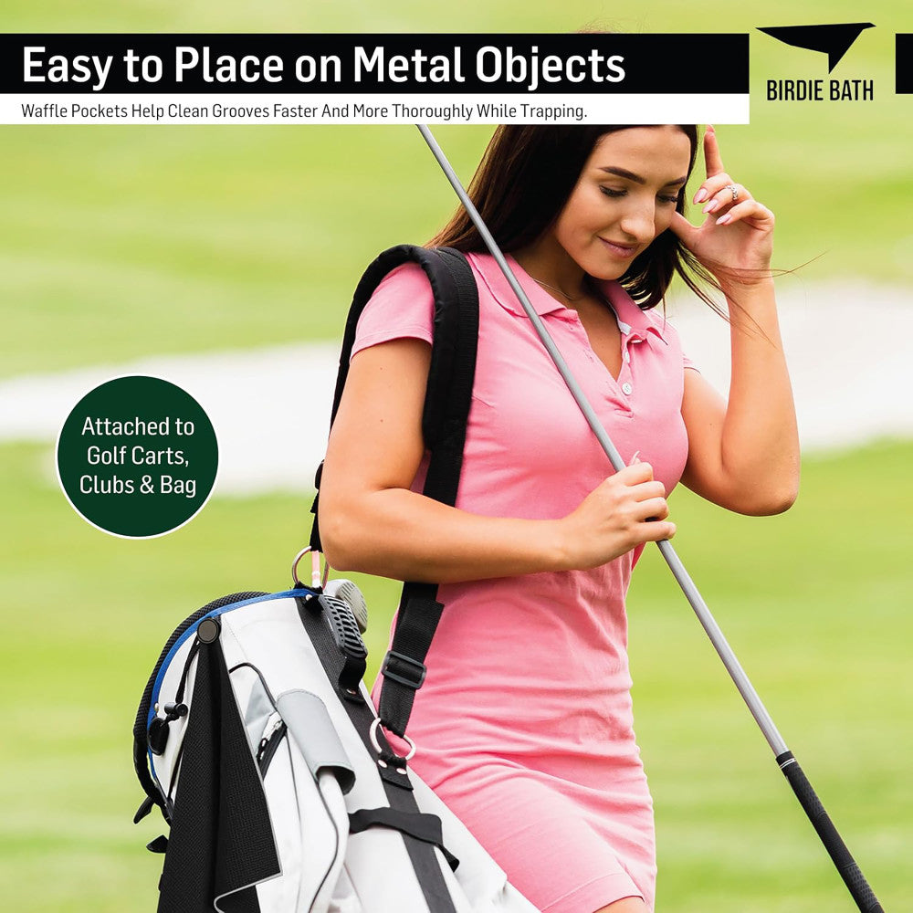 Premium Black Magnetic Golf Towel - Ultra Absorbent Microfiber for Golfers | Perfect for Club Cleaning, Hand Drying & On-Course Use | Birdie Golf Accessories