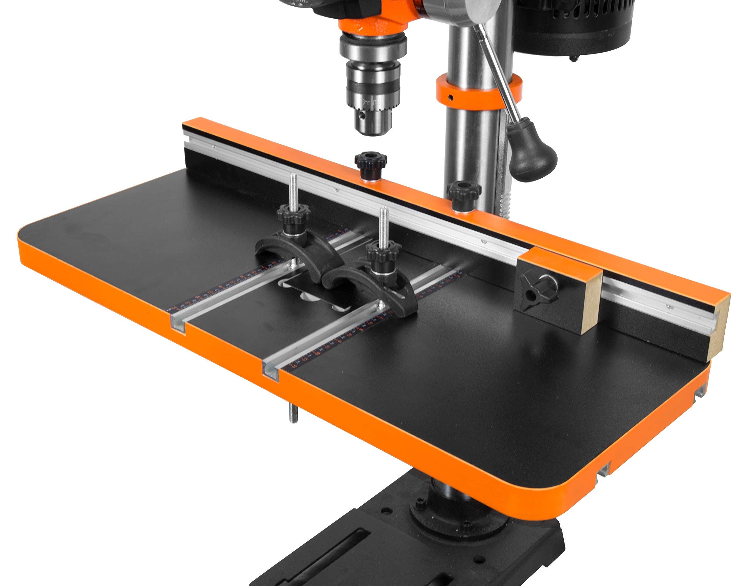 JET 12-Inch Variable-Speed Benchtop Drill Press with WEN 24x12 Drill Press Table & Fence - Perfect for Woodworking, Metal Drilling & DIY Projects