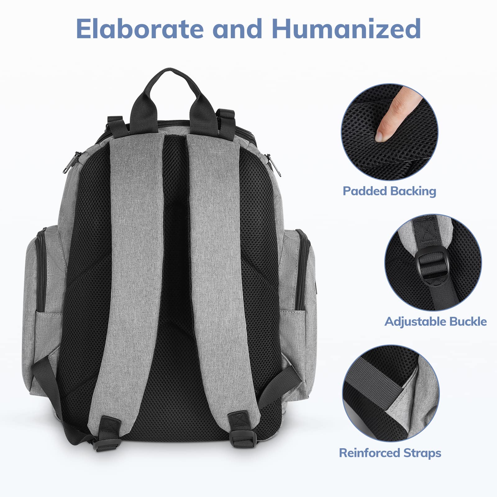 **Mancro Clear Heavy Duty Transparent Diaper Backpack for Dads - Large Multifunctional Travel & Maternity Baby Bag - Stadium Approved Nappy Changing Backpack for Parenting, Travel & Outdoor Adventures**