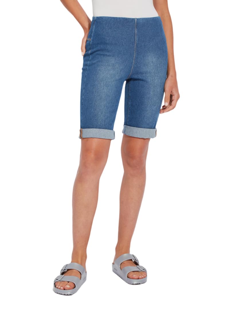 Lyssé Women's Stretch Denim Boyfriend Shorts – Comfortable 4-Way Stretch Jean Shorts for Casual Wear, Summer Outfits & Beach Vacations