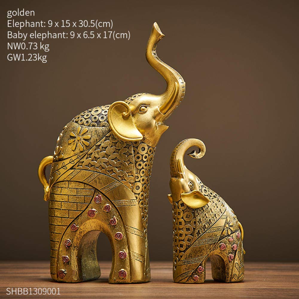 Resin Elephant Sculpture Statue - Modern Home & Office Decor, Handcrafted Figurine for Living Room, Desk, Bookshelf | Unique Gift Idea for Elephant Lovers & Feng Shui Decor