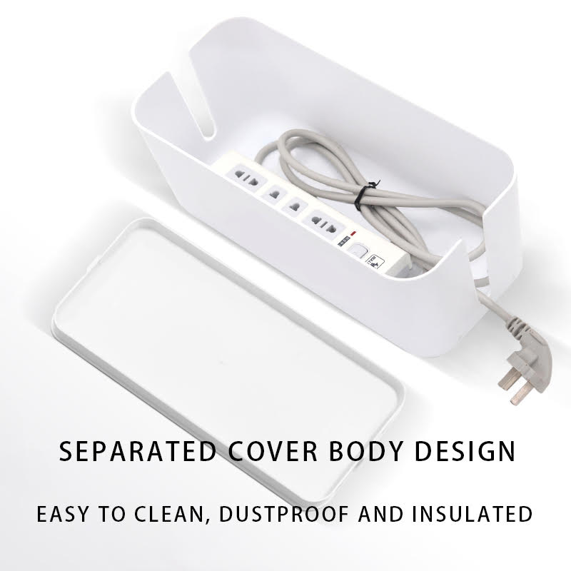 Cable Management Box - Hide Power Strips & Organize Loose Wires for TV, Home Office, Computer Desk & Entertainment Center - Cord Organizer for Neat Workspace & Media Setup
