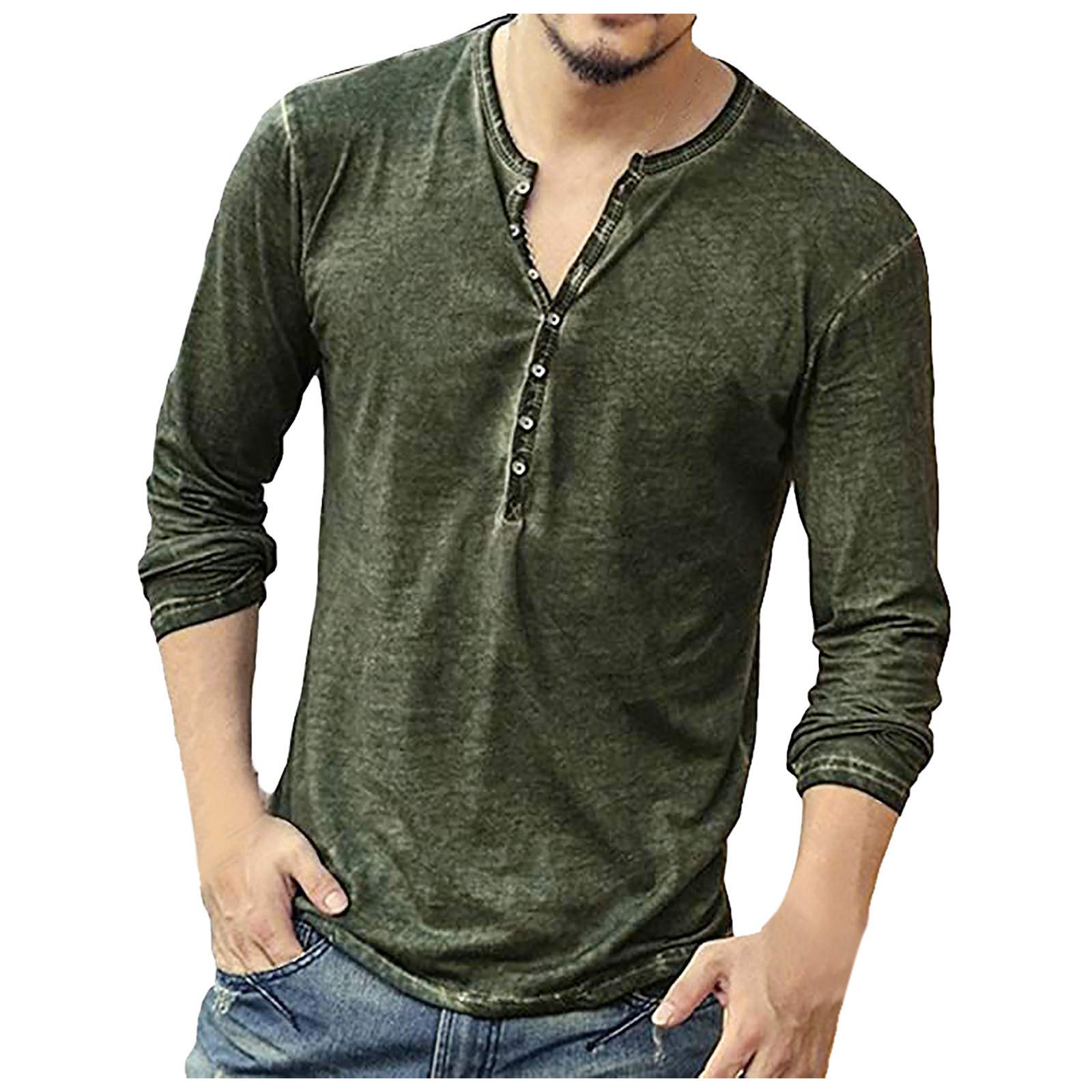 Premium French Cuff Men's Dress Shirts - Slim Fit Long Sleeve V-Neck Button Down Shirt in Solid Colors | Formal Office Wear & Business Casual Attire