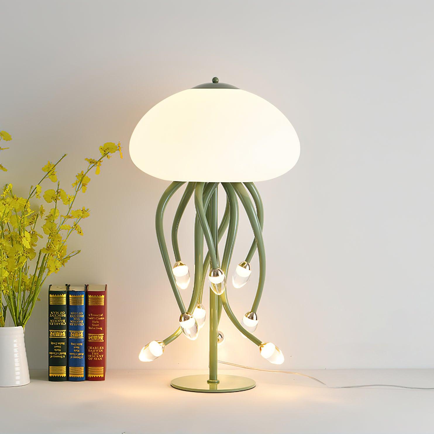 Jellyfish Table Lamp - Ocean-Themed Night Light for Kids & Adults - Perfect for Bedroom, Nursery, or Relaxation Decor