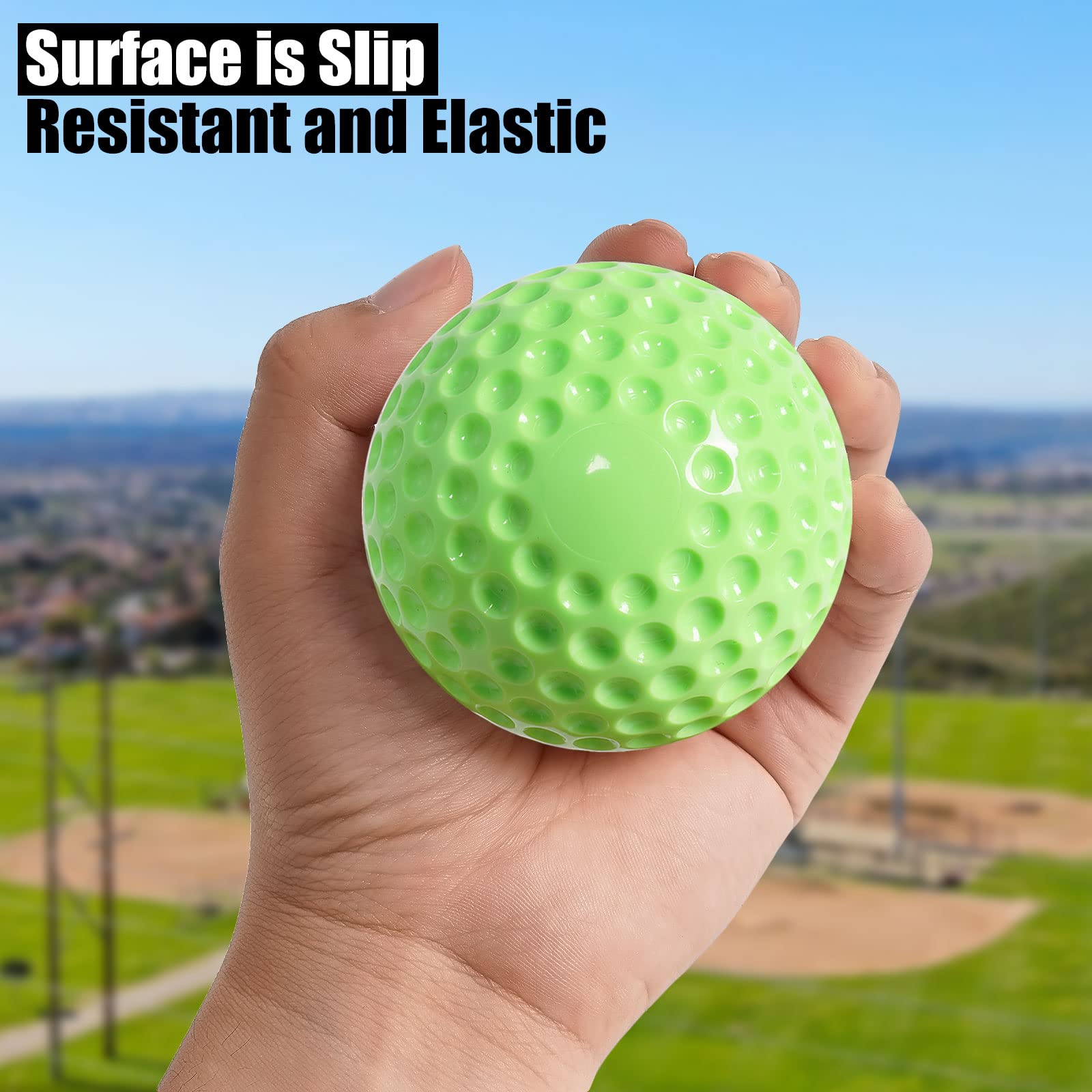 12 Pack Dimpled Baseballs - 9-Inch Pitching Machine Practice Balls for Fielding & Hitting Training (One Dozen) | Perfect for Baseball Practice, Batting Cages & Team Drills