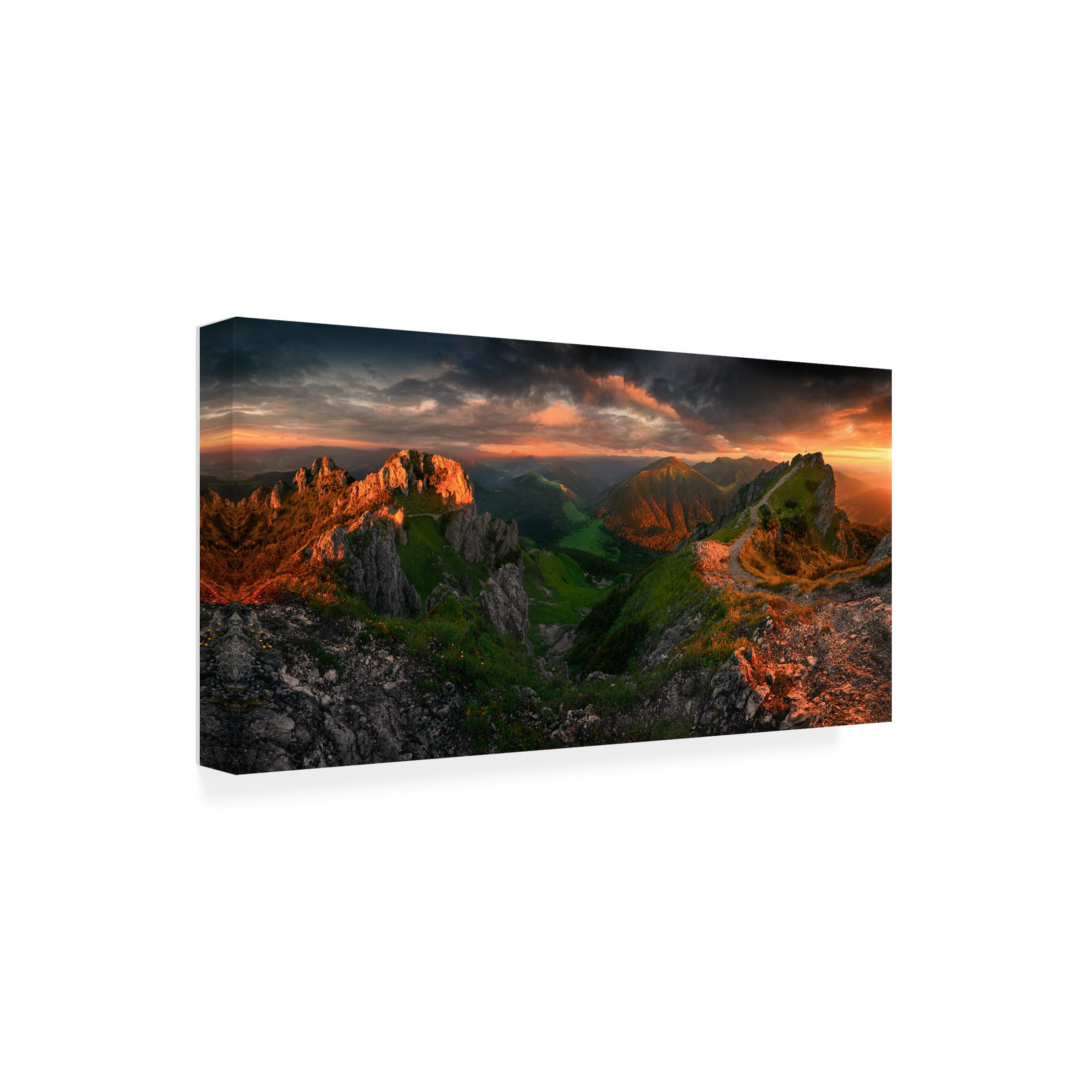 Trademark Fine Art 'Red Rocks' Canvas Wall Art by Tomasz Rojek - Stunning Landscape Painting for Living Room, Bedroom & Office Decor