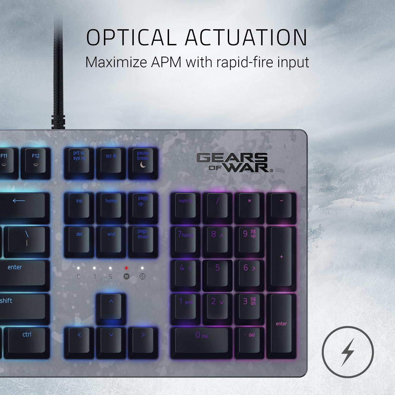 Razer Huntsman Gaming Keyboard - Fastest Optical Switches, Customizable Chroma RGB, Programmable Macros | Perfect for Competitive Gaming, Streaming & Office Work (Gears of War 5 Edition)