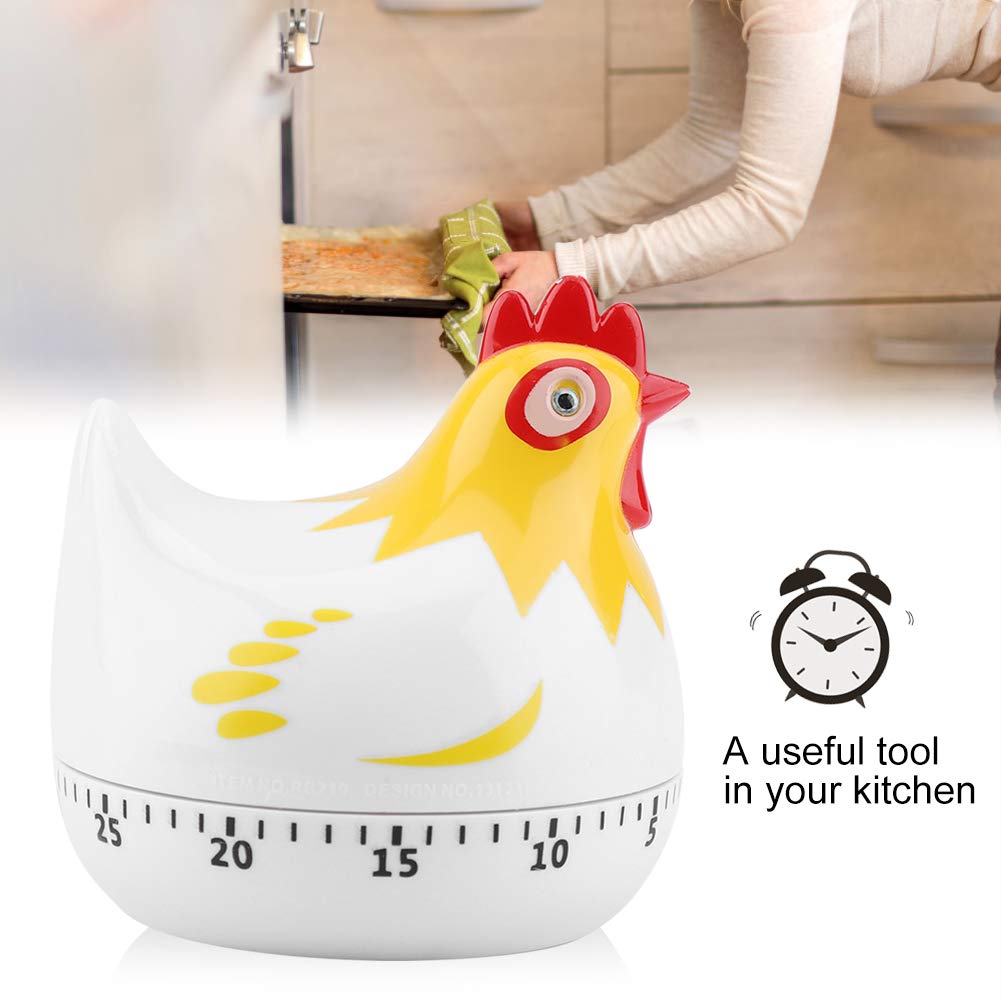 White Chicken Pattern Kitchen Timer - Digital Countdown Timer for Cooking, Baking, BBQ & Meal Prep | Perfect for Home Chefs & Baking Enthusiasts