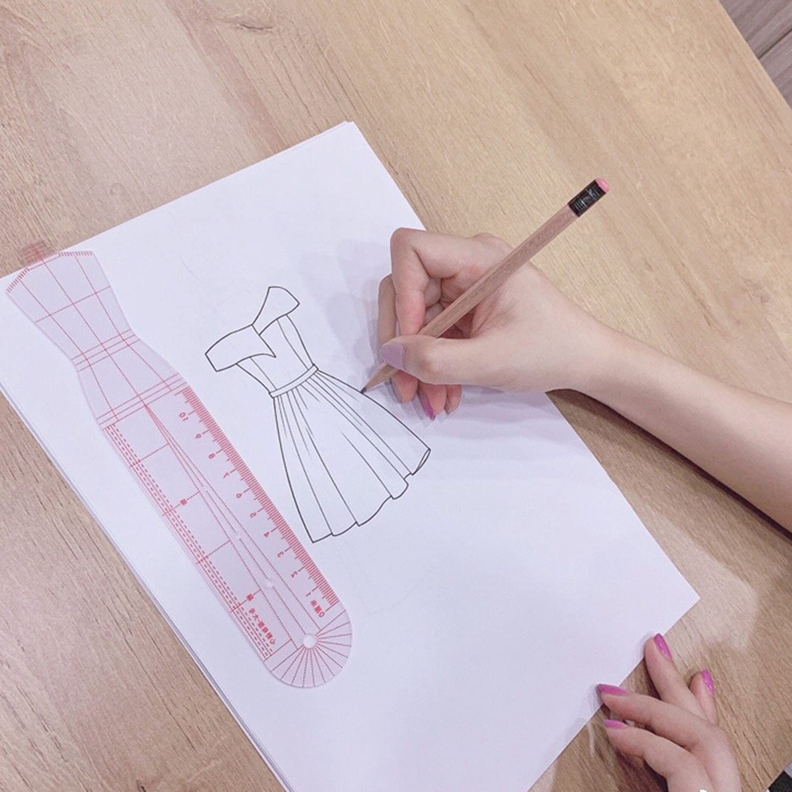 4 Pcs French Curve Ruler Set for Sewing, Dressmaking & Fashion Design - Tailoring Templates for Human Body Patterns (Perfect for DIY Clothing, Costume Making & Professional Garment Design)