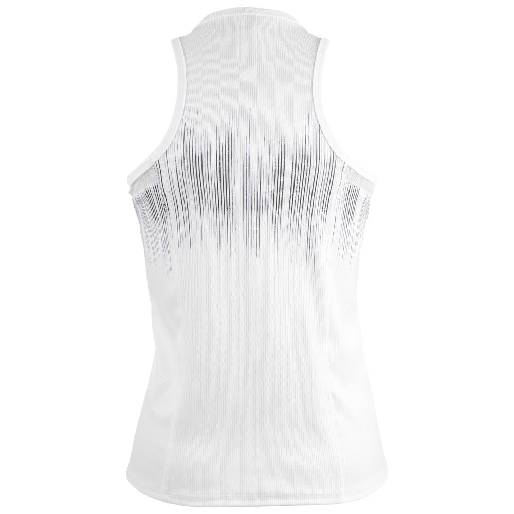 Lucky in Love Women's Electric Toile Between The Lines Tank Top - White/Navy - Perfect for Summer Outfits & Casual Wear