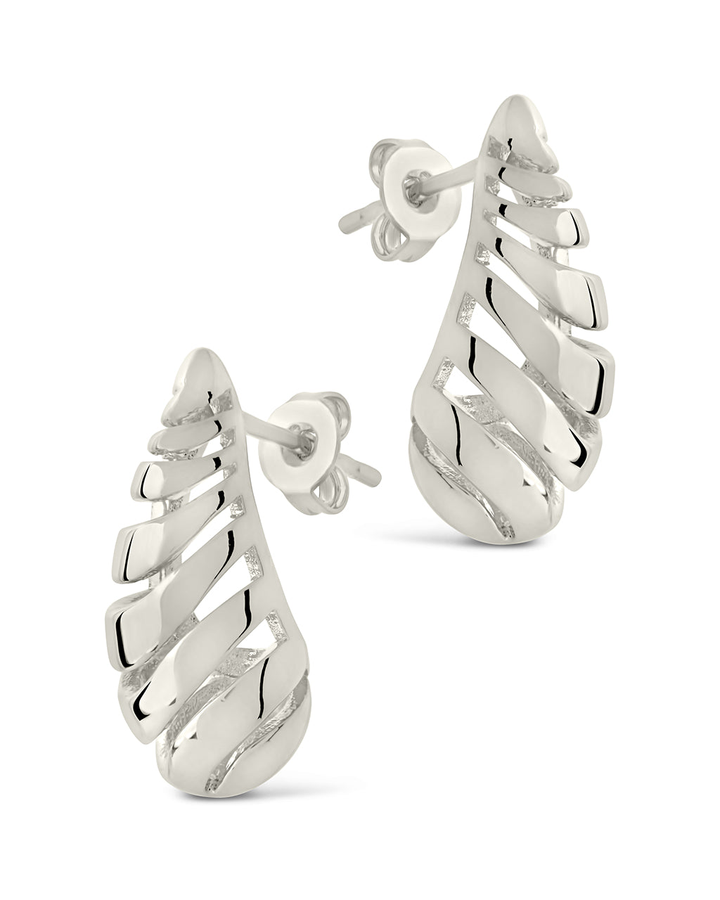 Carla Coiled Stud Earrings for Women - 14K Gold Plated Minimalist Hoop Earrings - Perfect for Everyday Wear, Office & Date Night