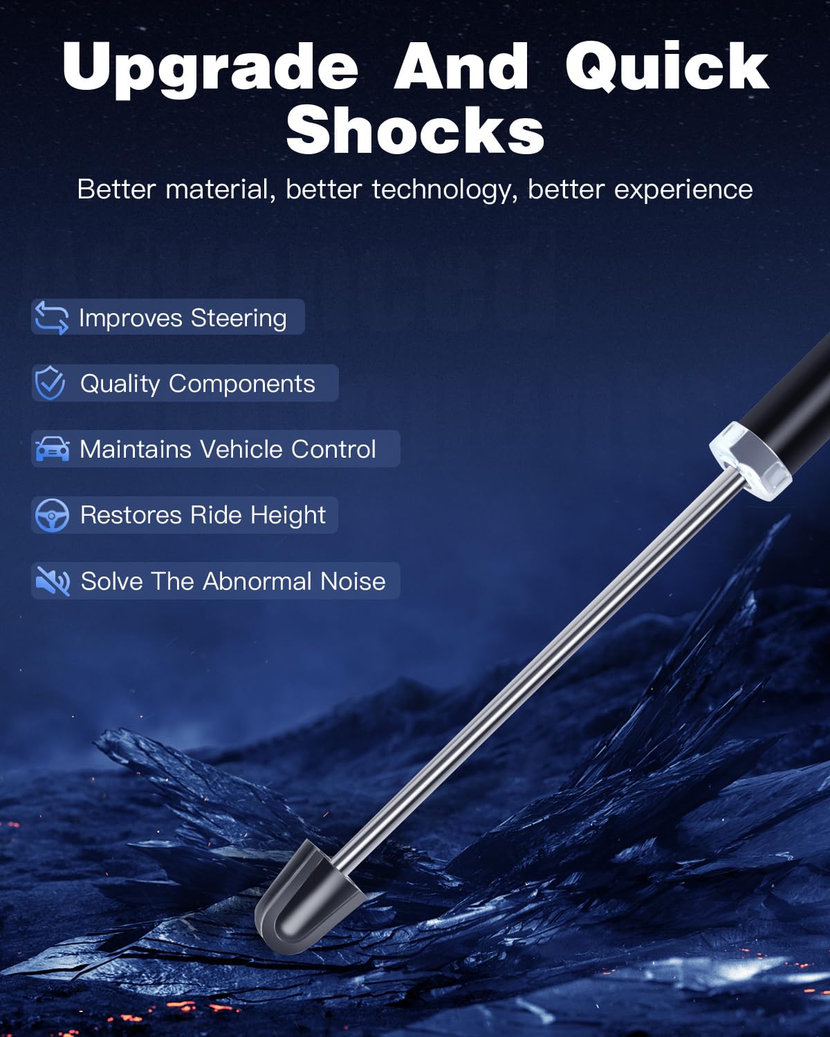 ECCPP Rear Shock Absorbers & Strut Kits - Compatible with 1989-1994 Chevy Sonic 343459 | Durable Suspension Replacement for Smooth Ride | Perfect for Off-Roading, Daily Commuting & Performance Upgrades