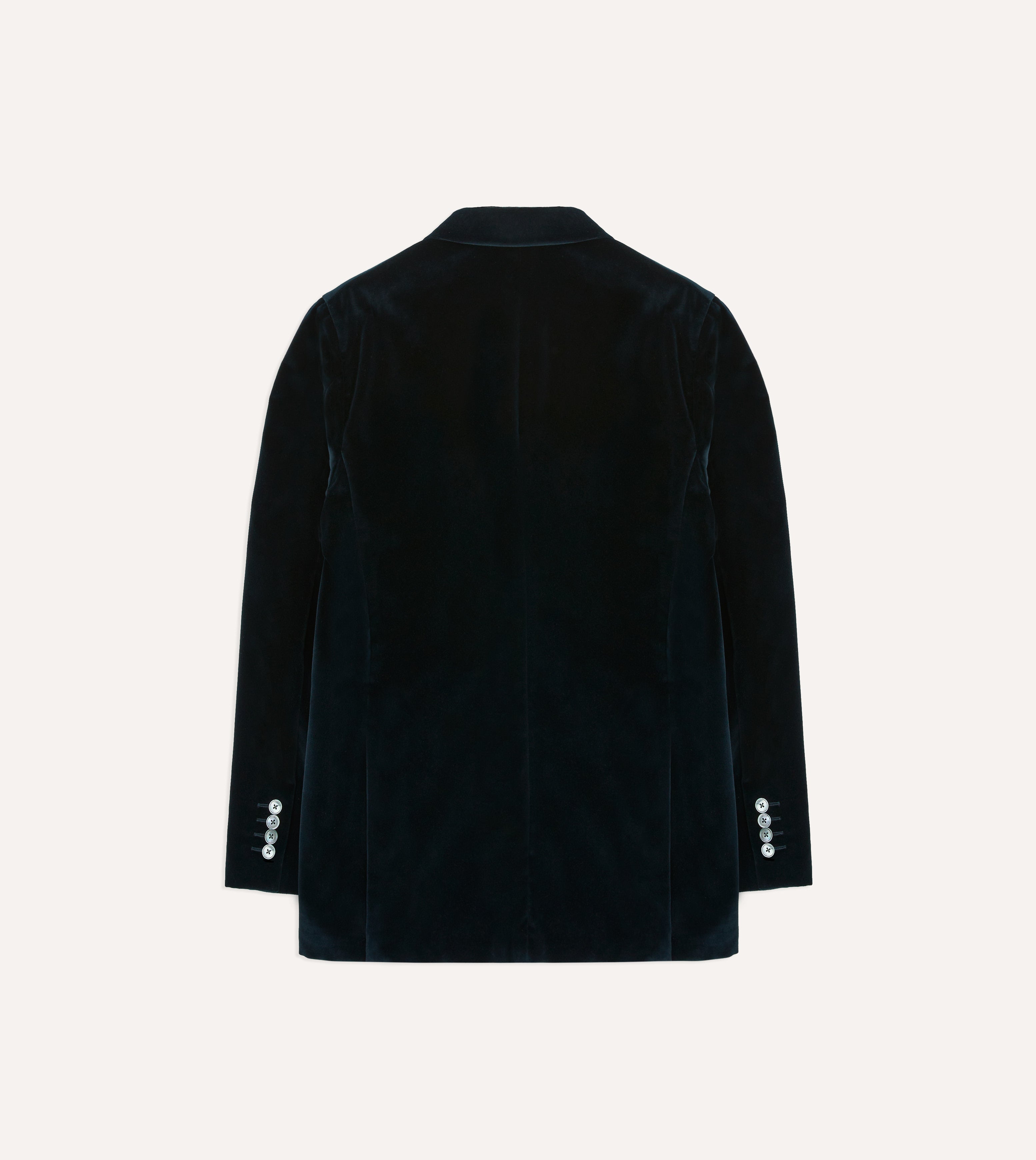 Navy Blue Velvet Double Breasted Tailored Blazer for Women - Elegant Formal Jacket for Office Wear, Evening Events & Special Occasions
