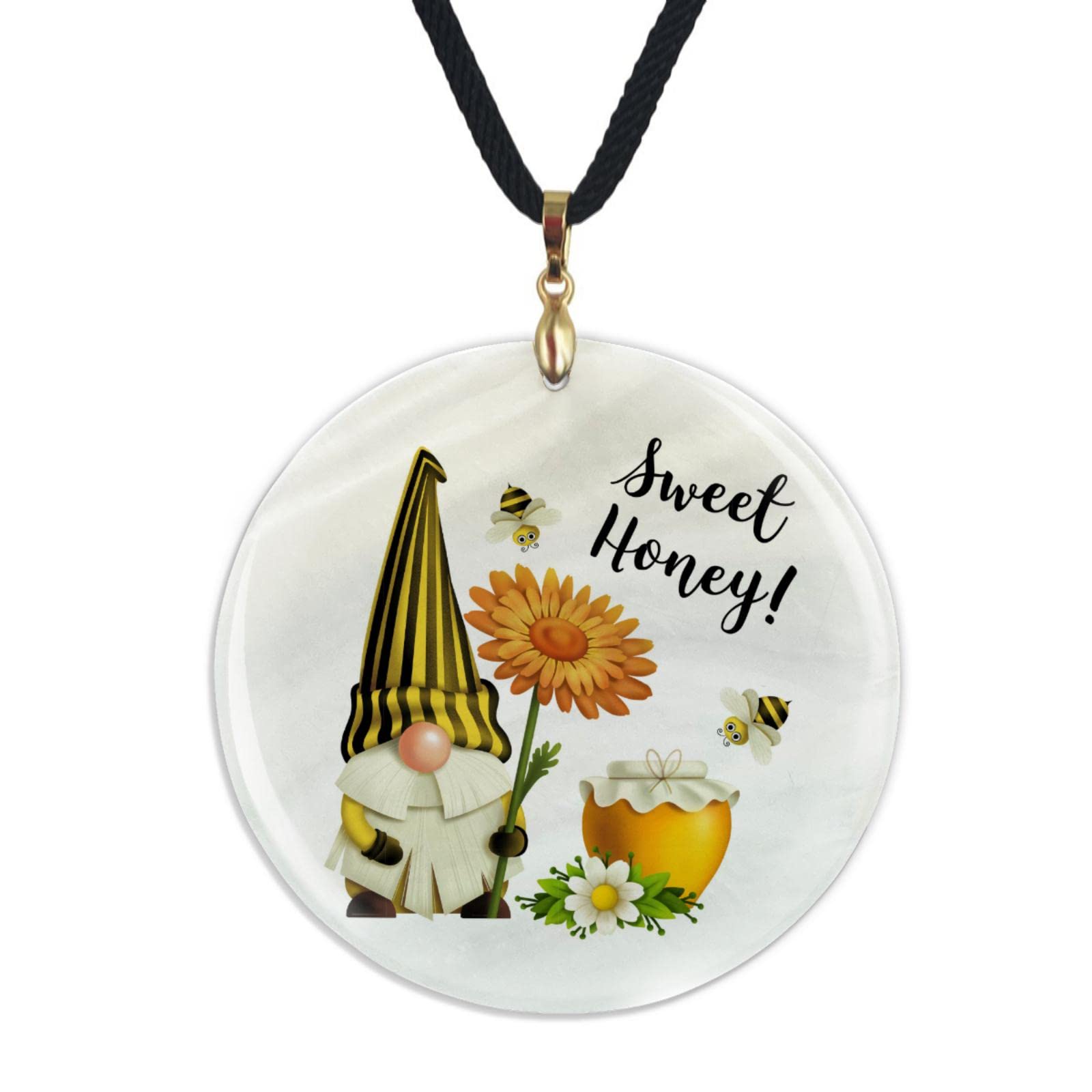 Personalized Bee Shell Pendant Necklace for Women - Adjustable Length Name Necklace with Black Chain - Aesthetic Shell Decor Jewelry for Easter Gifts, Boyfriend Present, Beach Wedding, Boho Fashion & Summer Accessories