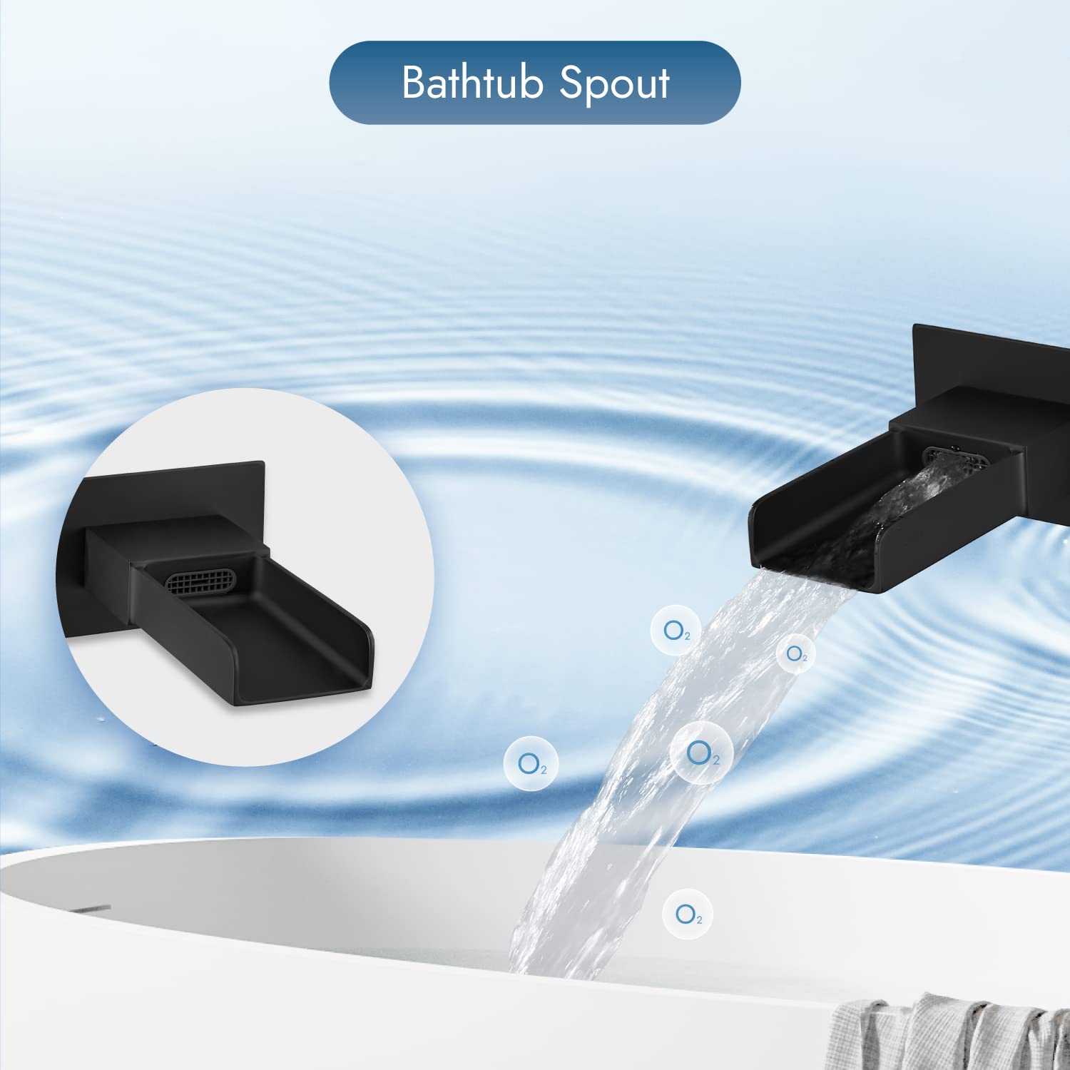 Matte Black Rainfall Shower System with Tub Spout & 2-in-1 Handheld Sprayer - 10 Inch Wall Mount Shower Faucet Set for Bathroom Luxury & Spa Experience