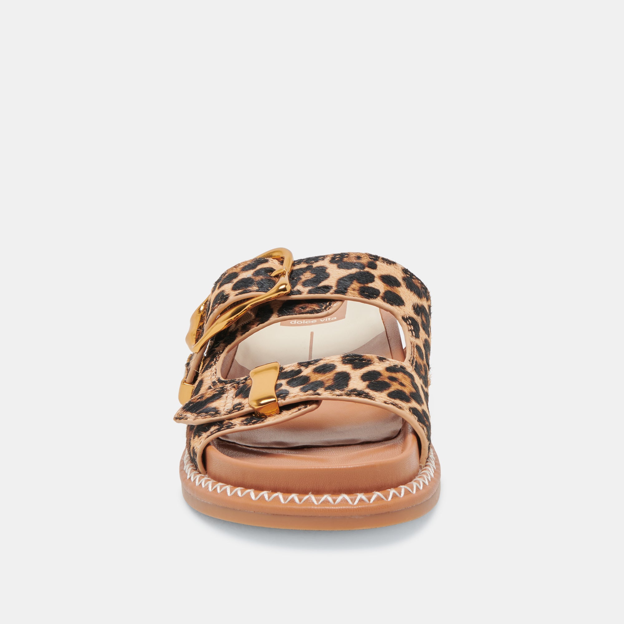 SEVANA Women's Leopard Print Calf Hair Sandals - Fashionable & Comfortable Slip-On Sandals for Casual Outings, Beach, and Summer Wear