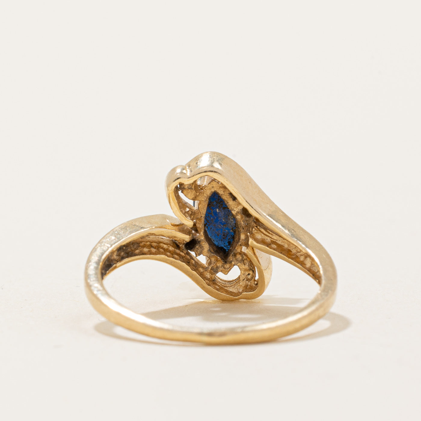 Exquisite 0.35ct Sapphire & 0.01ct Diamond Cocktail Ring - Size 4.25 | Elegant Women's Jewelry for Parties, Weddings & Special Occasions