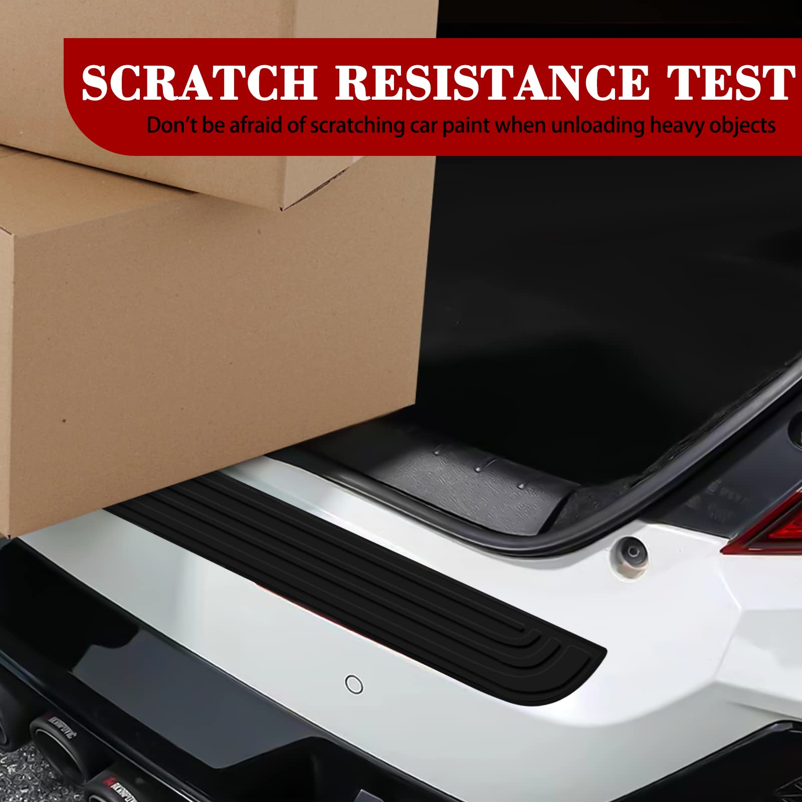 Premium Rear Bumper Protector - Self-Adhesive Viscose Natural Rubber Guard for Most Car Models | Durable Exterior Accessory for Parking & Scratch Protection