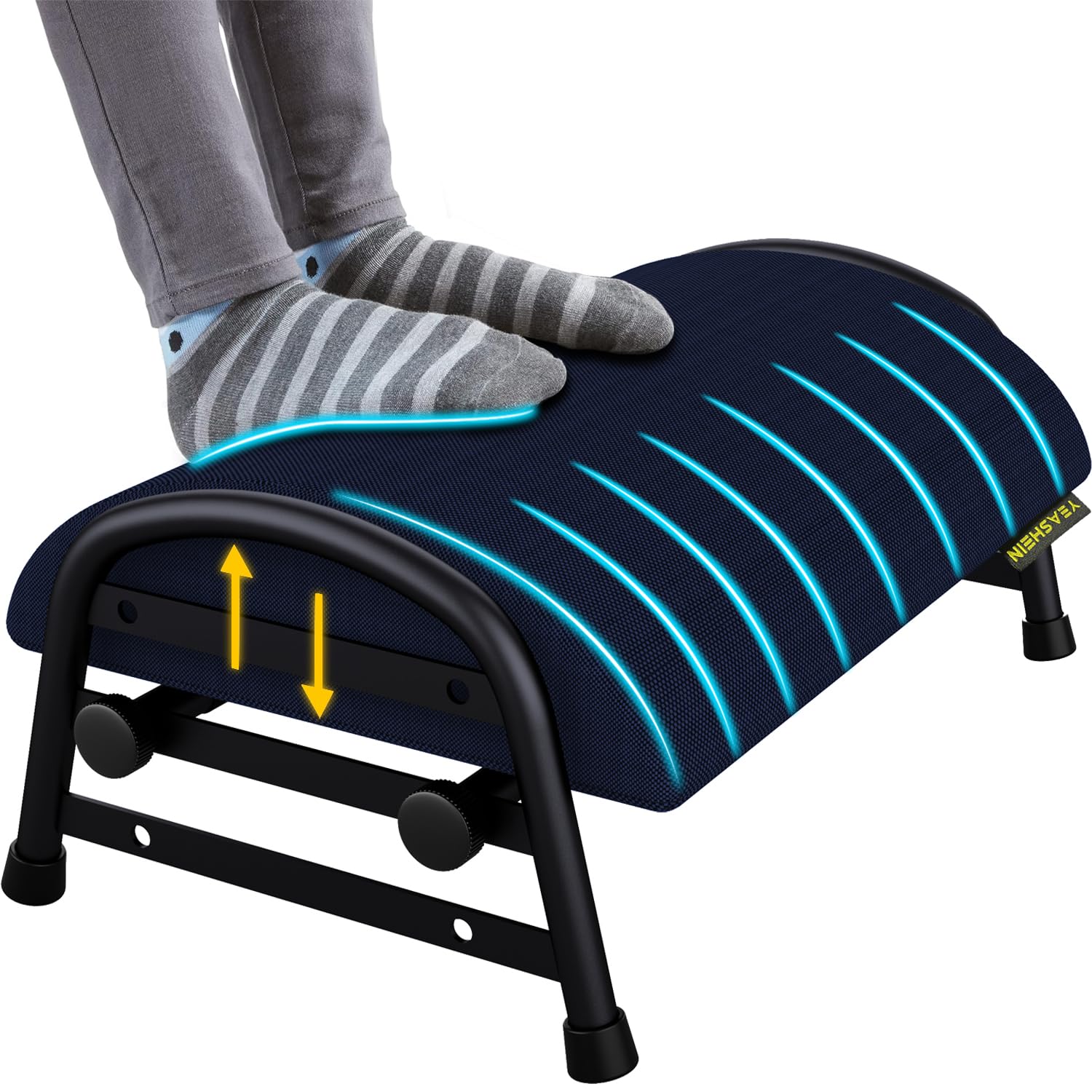 Adjustable Height Under Desk Footrest - 3-Level Ergonomic Foot Stool for Home, Office & Car - Perfect for Work, Gaming & Relaxation