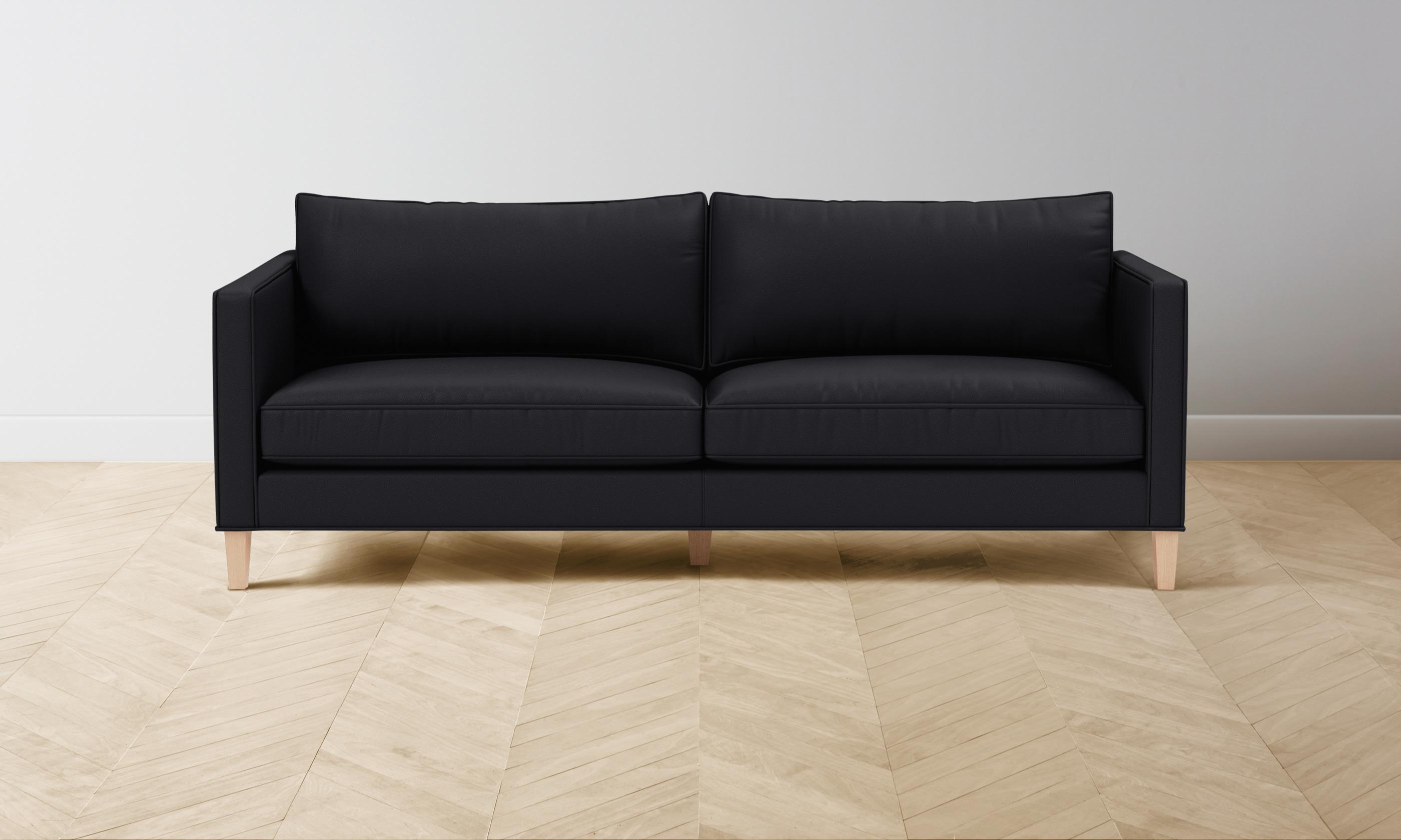 Premium Crosby Sectional Sofa with Pebbled Leather Upholstery in Ink Black - Perfect for Living Room, Lounge & Home Theater Comfort