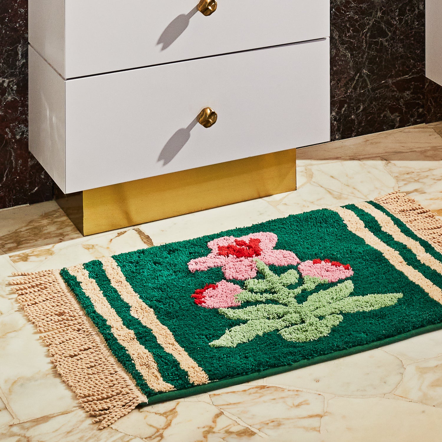 Non-Slip Mini Bath Mat for Bathroom - Soft Absorbent Microfiber Floor Mat for Kids, Pets & Adults - Perfect for Showers, Bathtubs & Sinks