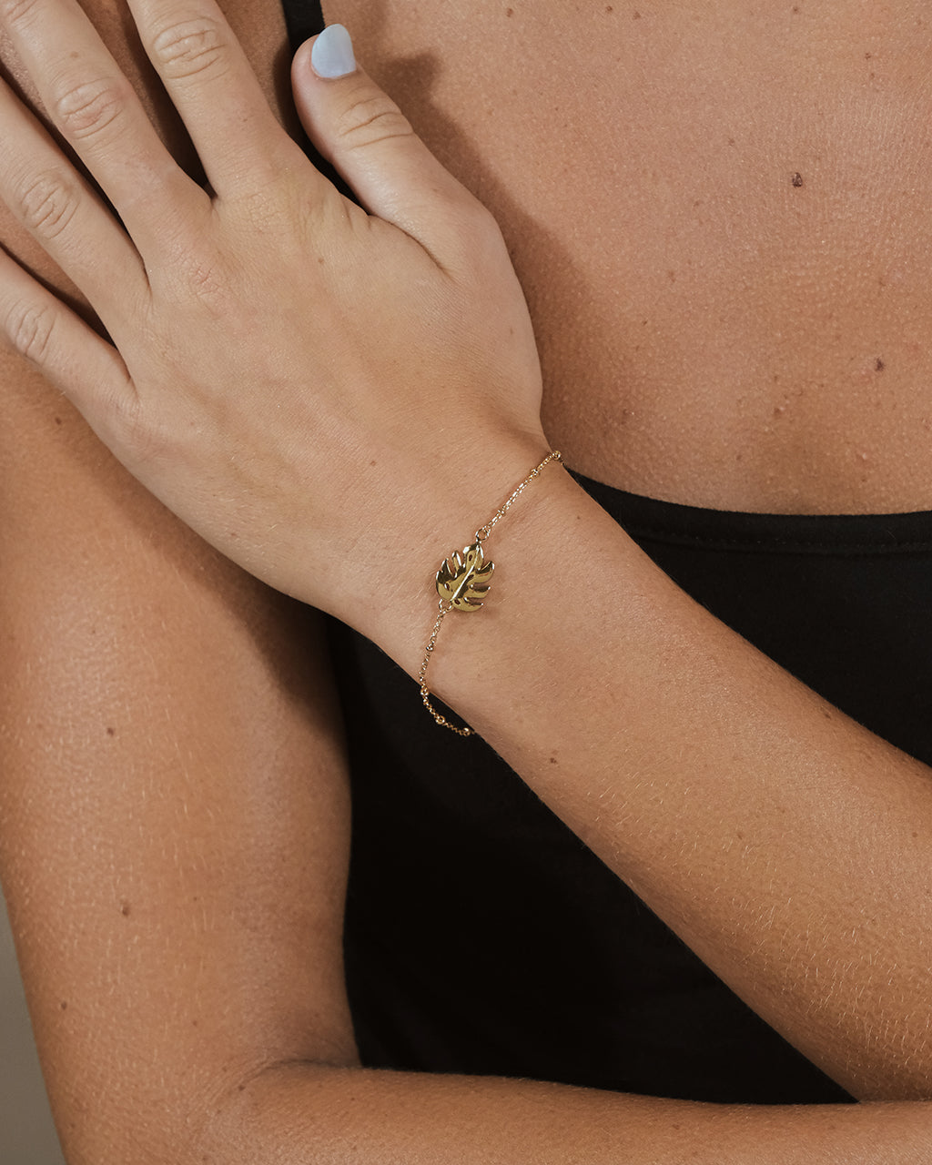 Keilani Leaf Bracelet - Handmade Boho Jewelry for Women, Adjustable Beaded Bracelet, Nature-Inspired Leaf Design - Perfect for Festivals, Beach Parties & Everyday Wear