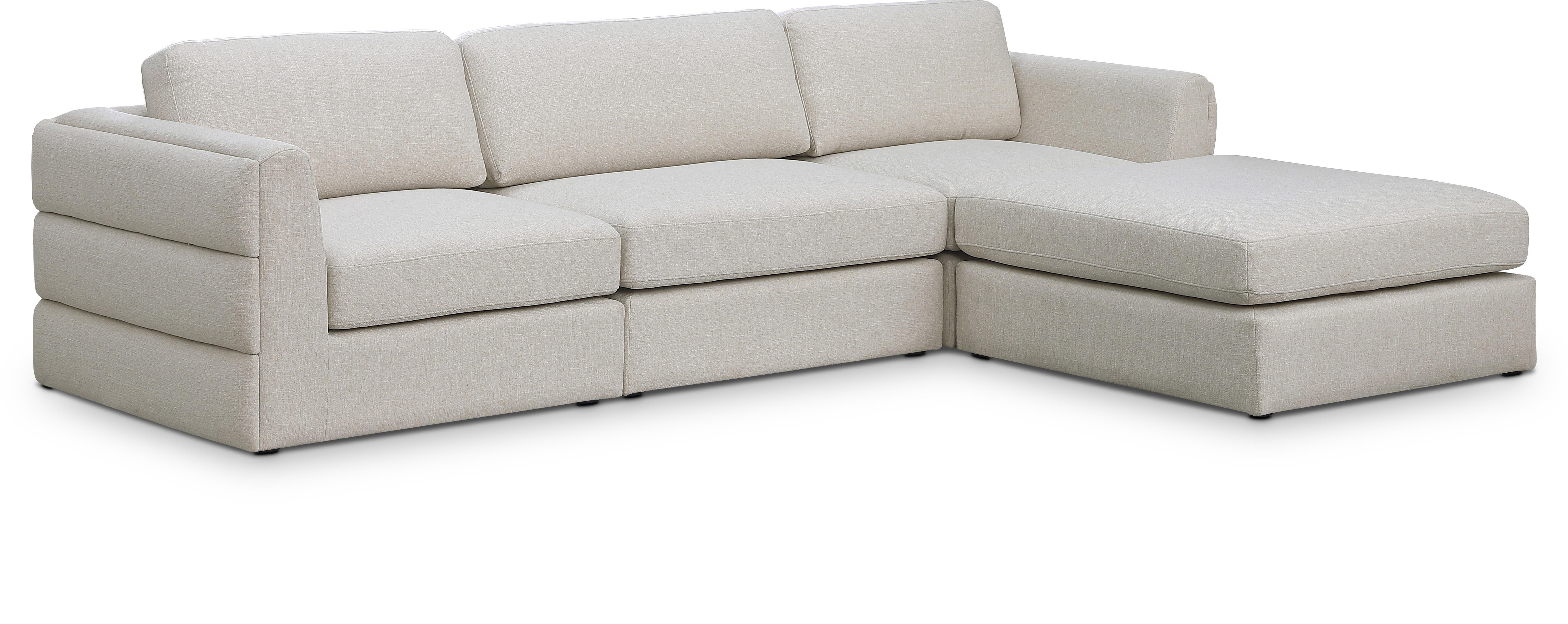 Beckham Durable Linen Textured Fabric Modular Sectional Sofa - Comfortable Modern Living Room Furniture for Home & Office Use