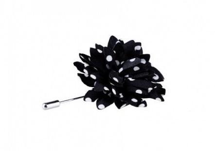 Elegant Black & White Flower Lapel Pin for Women & Men - Vintage Floral Brooch for Suits, Blazers, Dresses & Special Occasions