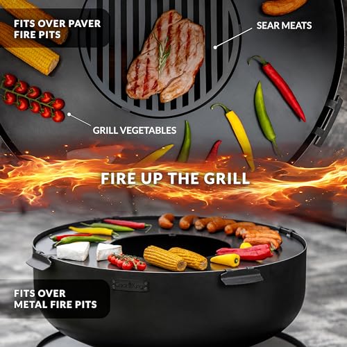 40-Inch Stainless Steel Cooking Grill Plate for Fire Pits & Outdoor Camping – Perfect for BBQ, Grilling, and Backyard Gatherings