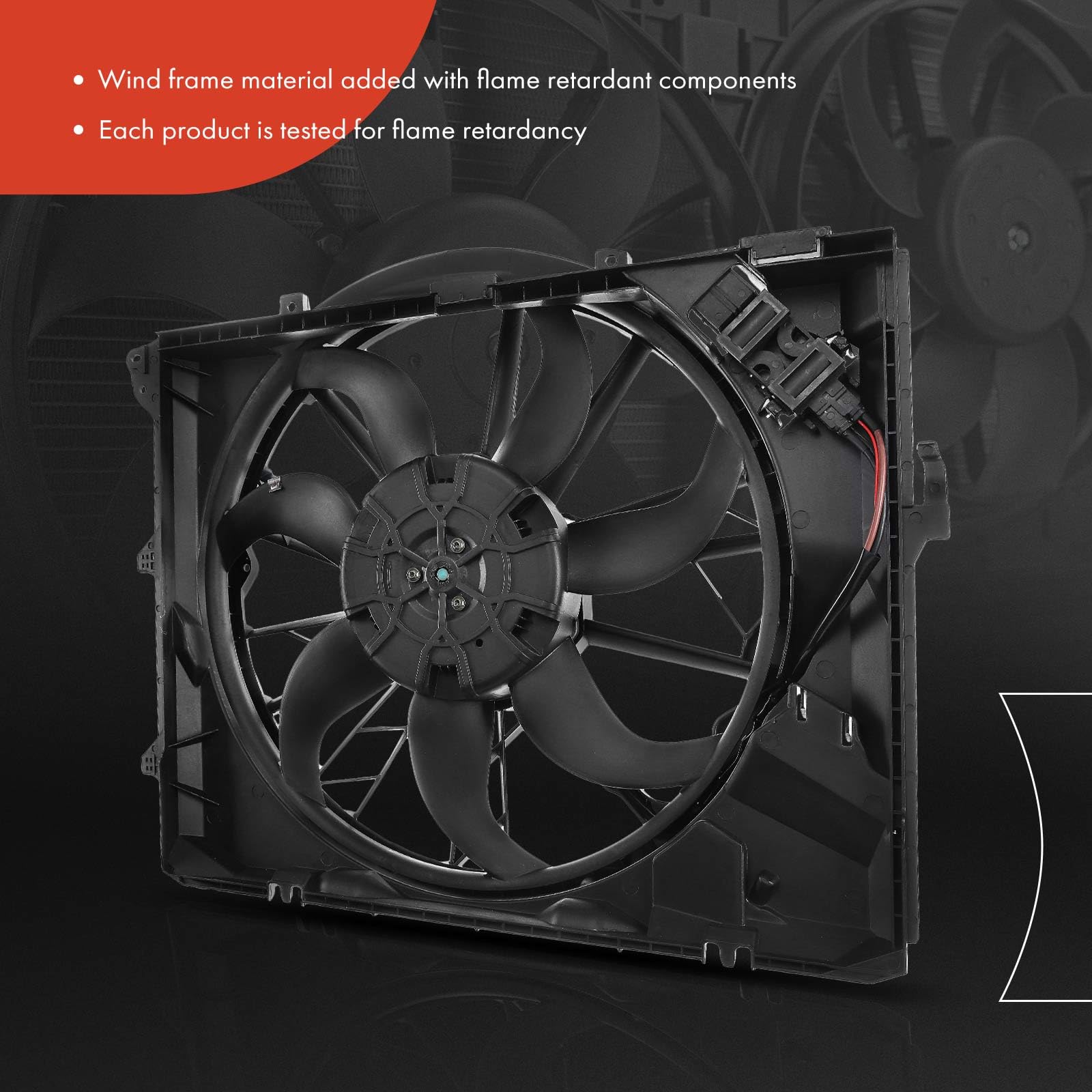 Premium Engine Radiator Cooling Fan Assembly for BMW 323i 325i 328i 330i 128i (2006-2013 Models) - High Performance Replacement Part for Engine Cooling System - Perfect for City Driving & Hot Weather Conditions