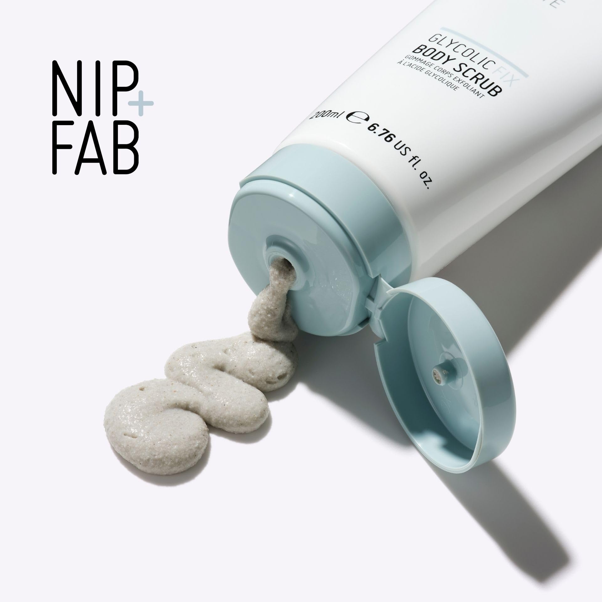 Nip + Fab Glycolic Fix Body Scrub 6.76 oz (200 ml) - Exfoliating Glycolic Acid Treatment for Smooth & Radiant Skin - Made in UK - Best for Rough, Bumpy Skin & Body Care Routine - Perfect for Pre-Tanning, Post-Workout & Dry Skin Relief