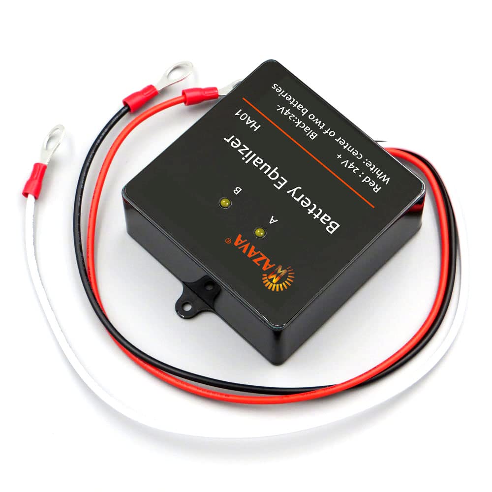 Mazava HA01 24V Battery Equalizer & Voltage Balancer - Extend Battery Life for 12V Gel, Flooded, AGM & Lithium Batteries - Ideal for Solar Power Systems, RVs, Boats & Off-Grid Applications