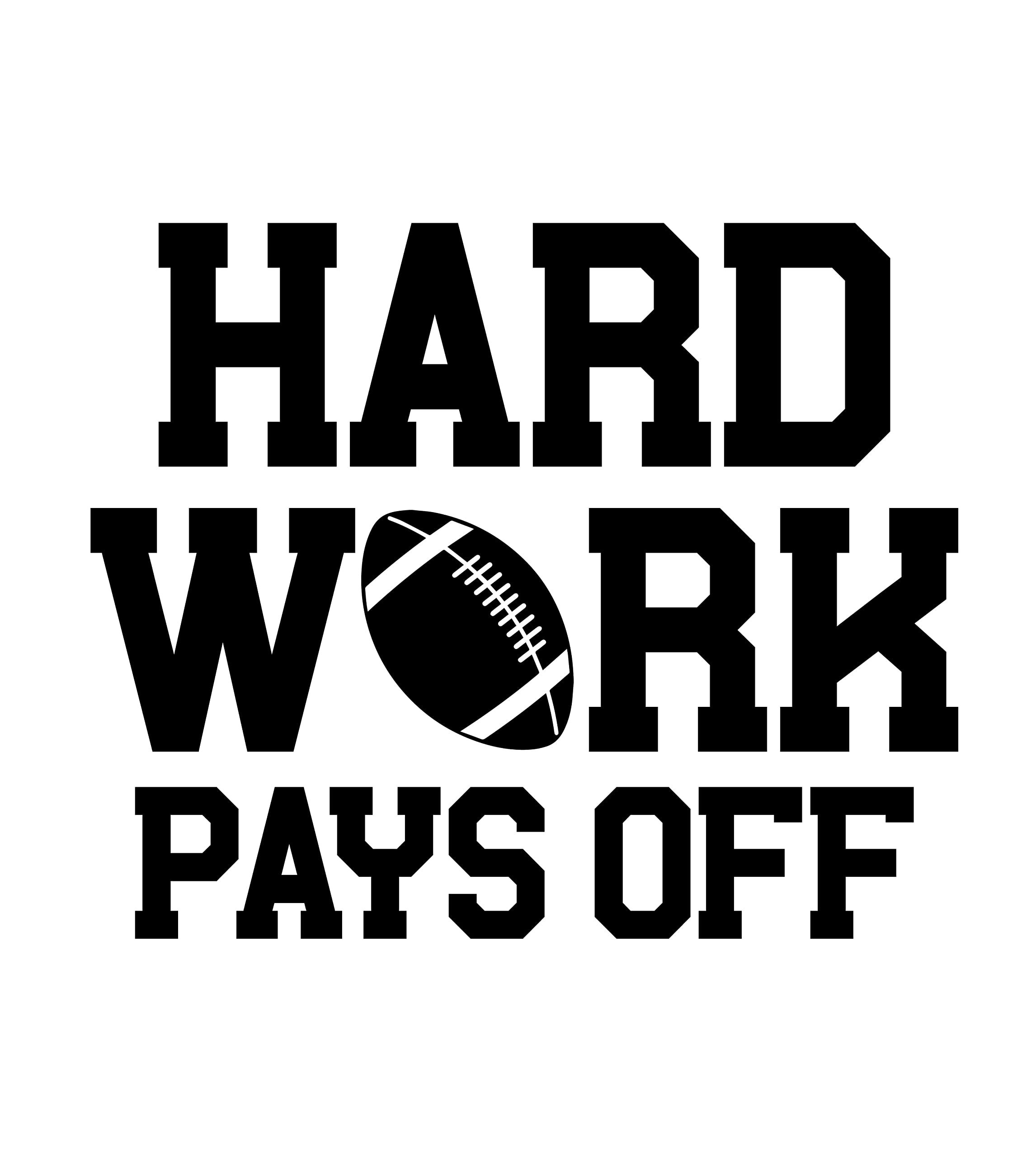 Custom Football Vinyl Wall Decal - Personalized Sports Decor for Home Gym, Bedroom & Game Room - Motivational 'Hard Work Pays Off' Quote with Football Silhouette - Removable Sticker - Perfect for Athletes, Sports Fans & Fitness Enthusiasts