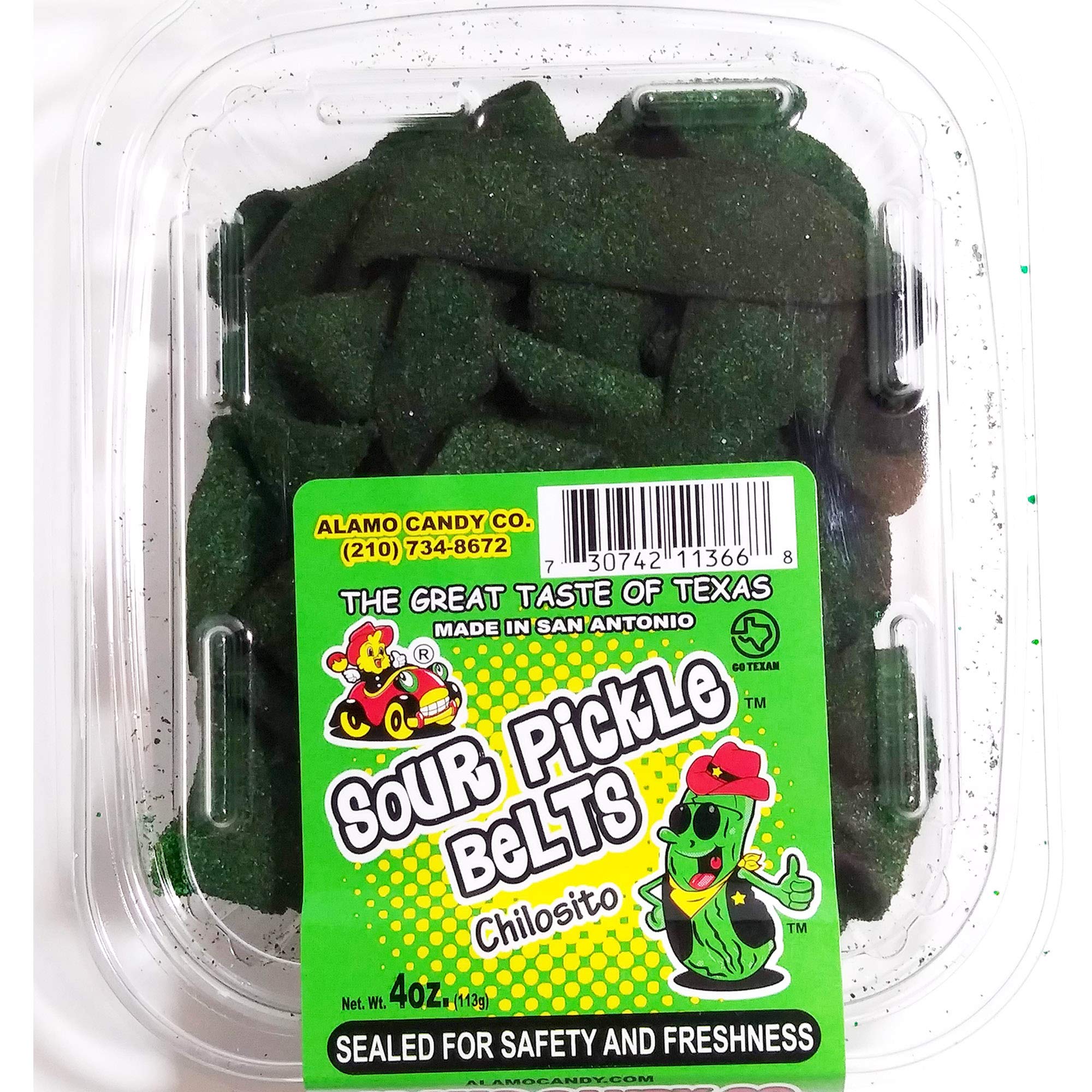Sour Pickle Belts Candy - Alamo Chilosito 1 Count | Tangy & Sweet Sour Candy for Kids & Adults | Perfect for Parties, Movie Nights & Snack Time