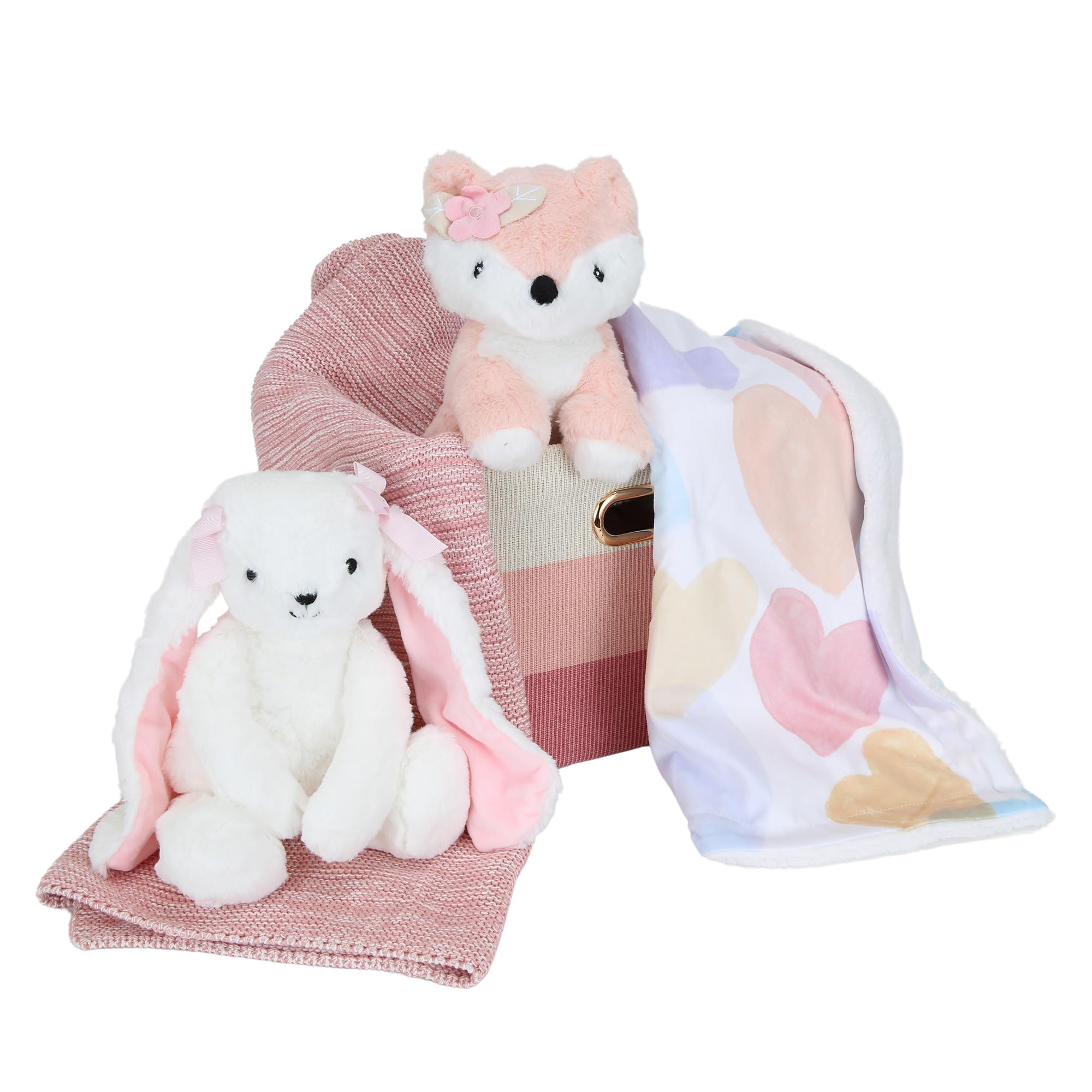 Lambs & Ivy Pink and White 5-Piece Luxury Baby Gift Set - Perfect for Newborns, Infants, Baby Showers & Christening Gifts