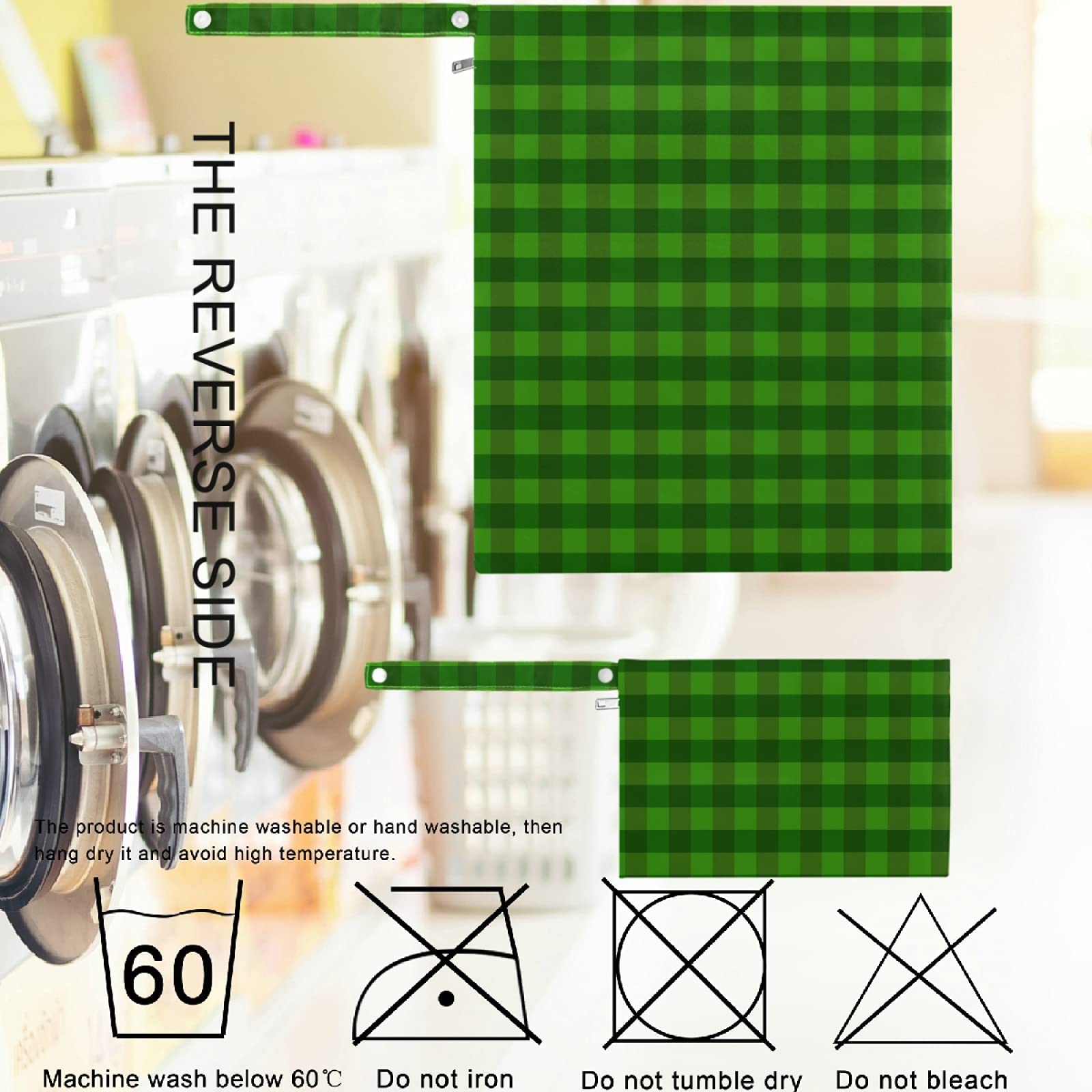Visesunny 2-Pack Green Stripe Grid Wet Bags with Zippered Pockets - Reusable & Washable Waterproof Storage for Diapers, Swimsuits, Gym Clothes & Toiletries - Perfect for Travel, Beach, Pool, Daycare & Stroller Organization