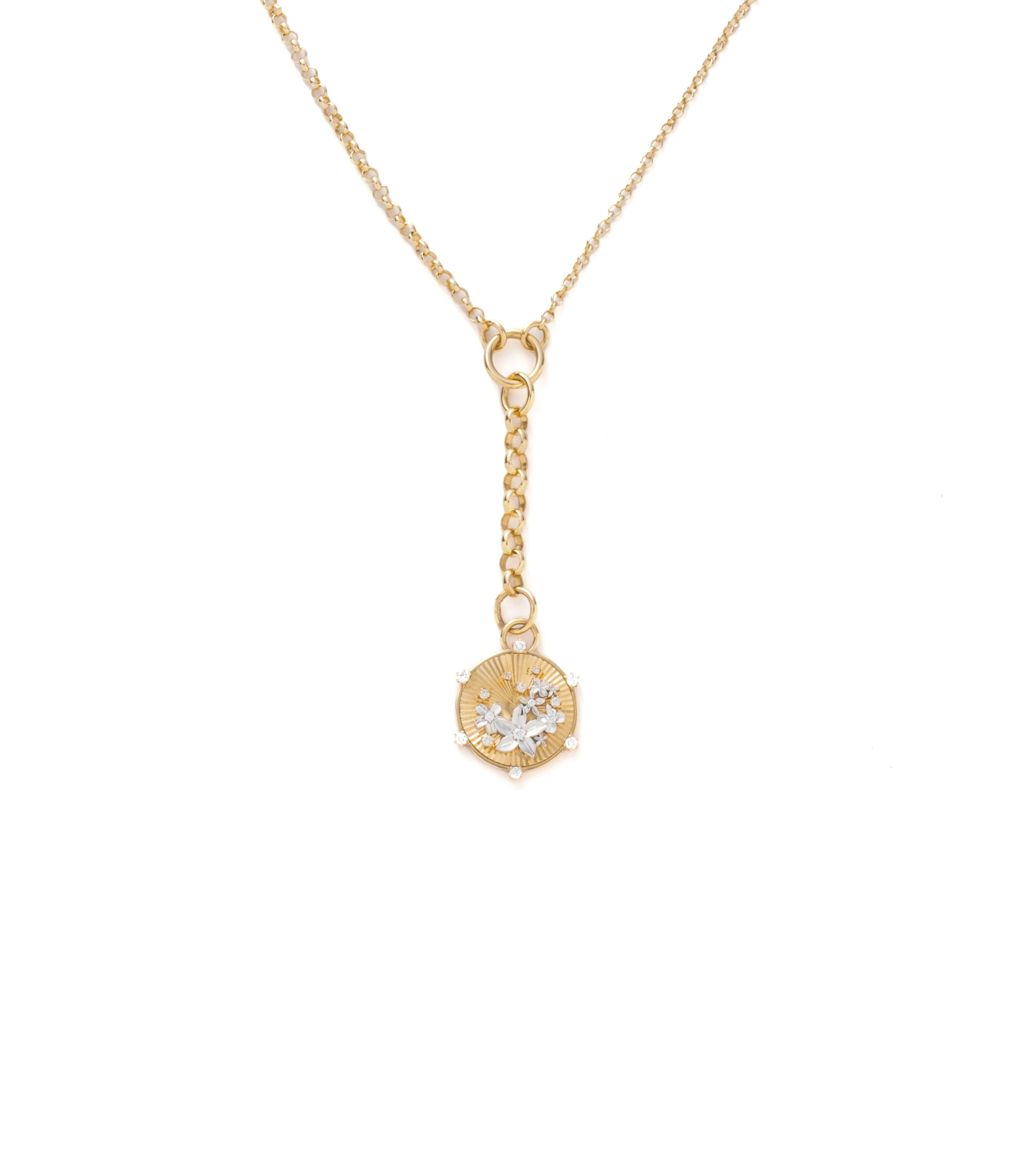 Blossoms Small Mixed Belcher Necklace - 14K Gold & Diamond Accent Jewelry for Women | Perfect for Weddings, Parties & Everyday Elegance