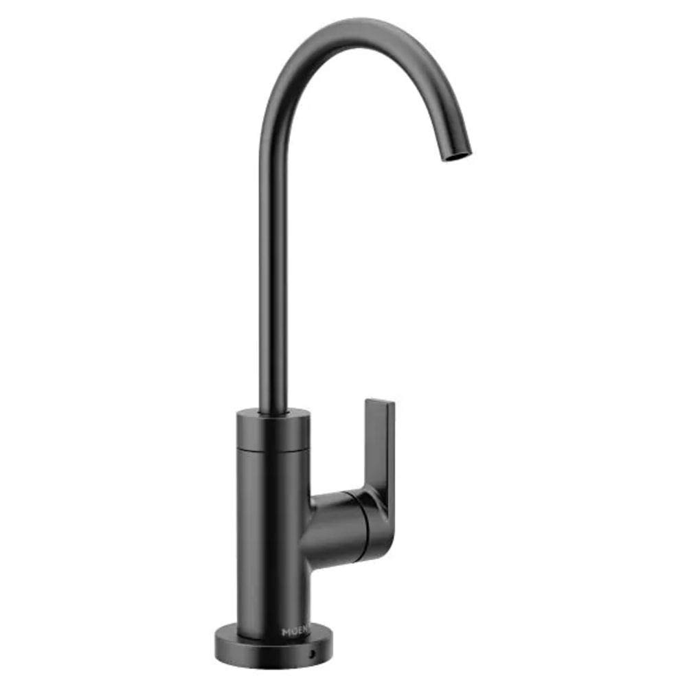 Moen S5550BL Matte Black Kitchen Faucet with Pull-Down Sprayer - Modern Single Handle Design for Easy Installation - Perfect for Farmhouse, Contemporary & Commercial Kitchens