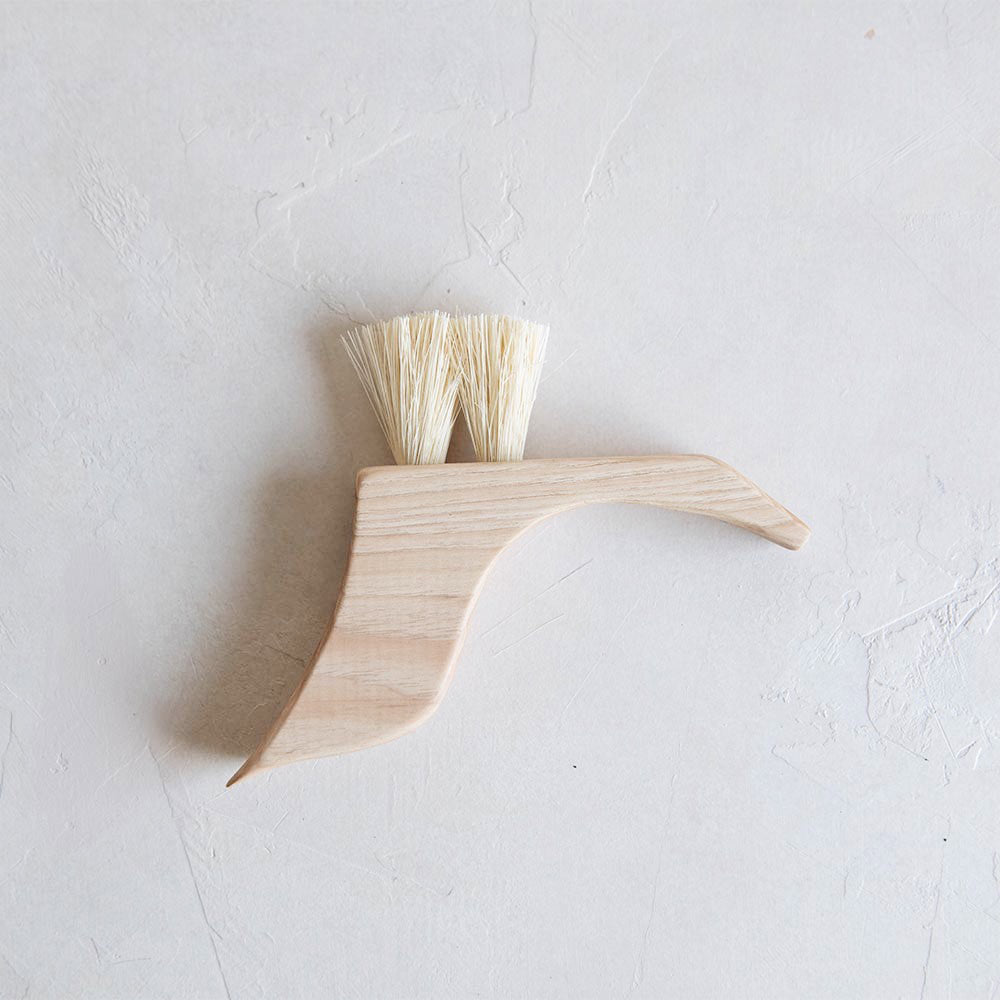 Premium Small Wooden Counter Brush No. MT0987 - Natural Wood Cleaning Brush for Kitchen Countertops, Sinks & Bathroom - Eco-Friendly Home Cleaning Tool