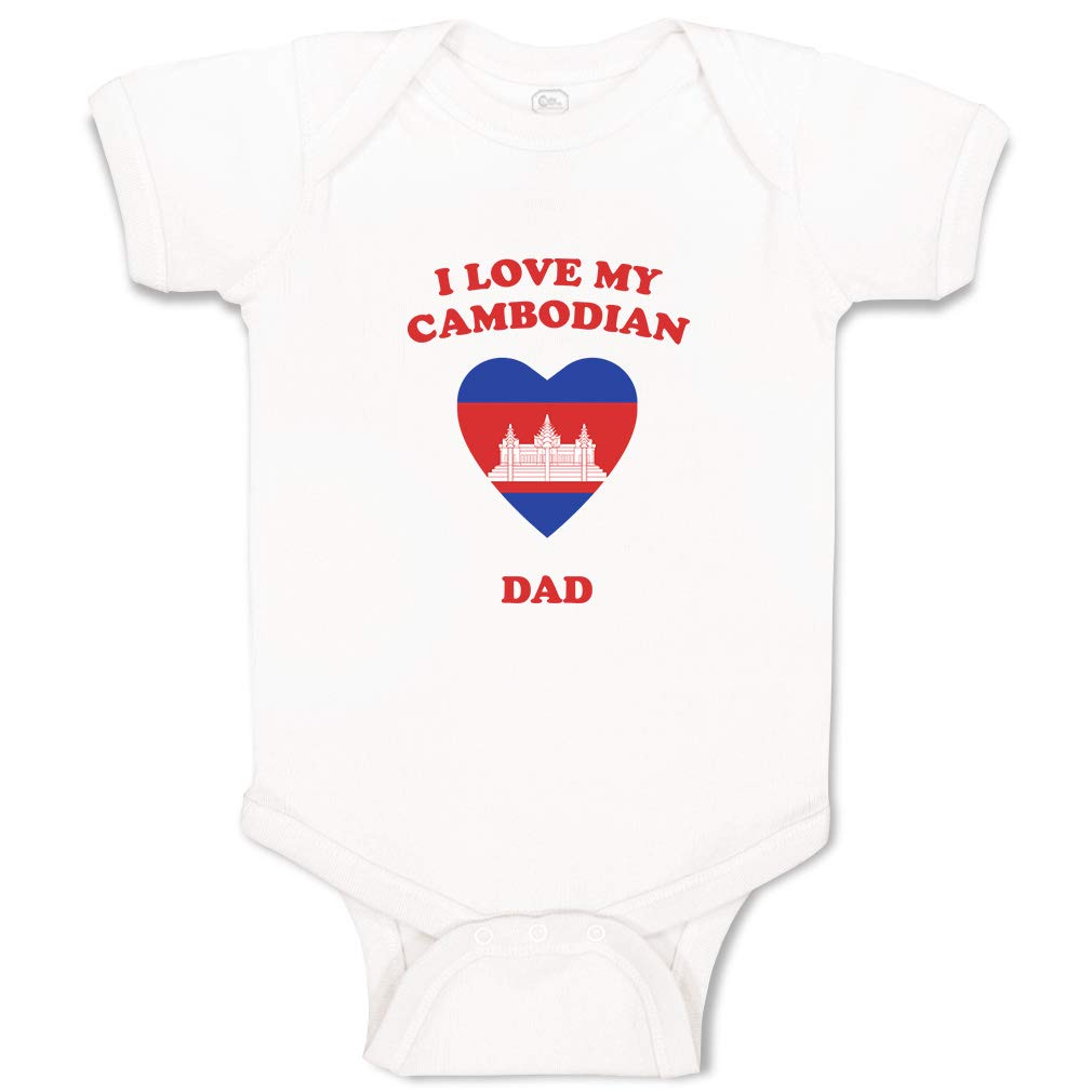 Custom Baby Bodysuit - I Love My Cambodian Dad - Soft Cotton Infant Clothes for Boys & Girls - Perfect for Family Photos, Holidays & Cultural Celebrations