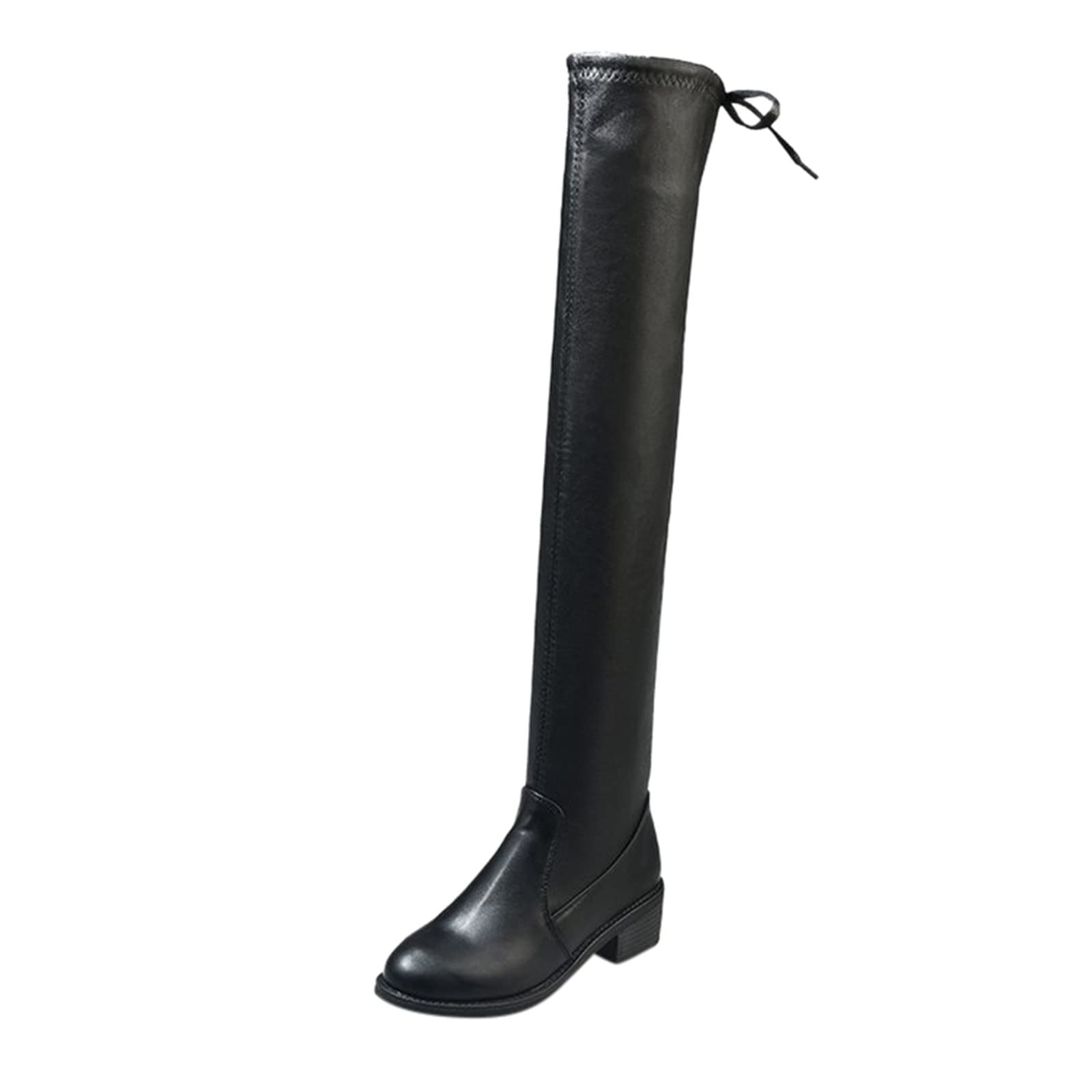 Gaoxin Women's Fashion Winter Boots - Retro Chunky Heel Thigh High Boots with Zipper, Breathable & Sexy Design for Party, Dating & Night Out