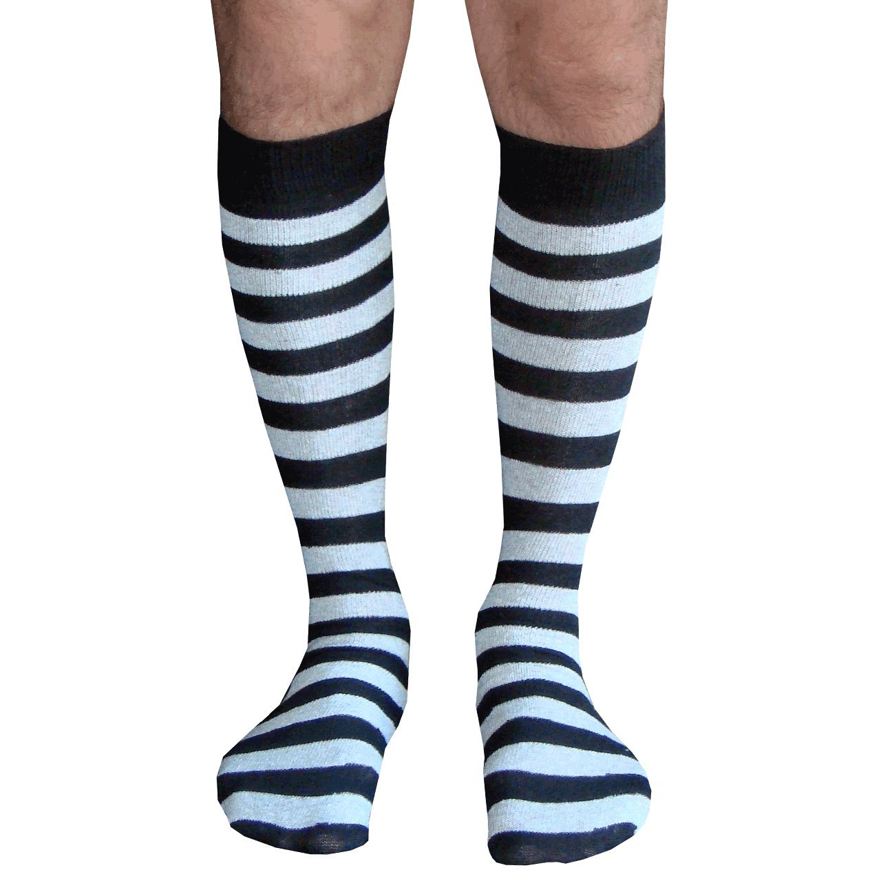 Chrissy's Striped Knee High Socks for Men - Comfortable & Stylish Crew Socks for Casual Wear, Sports & Outdoor Activities