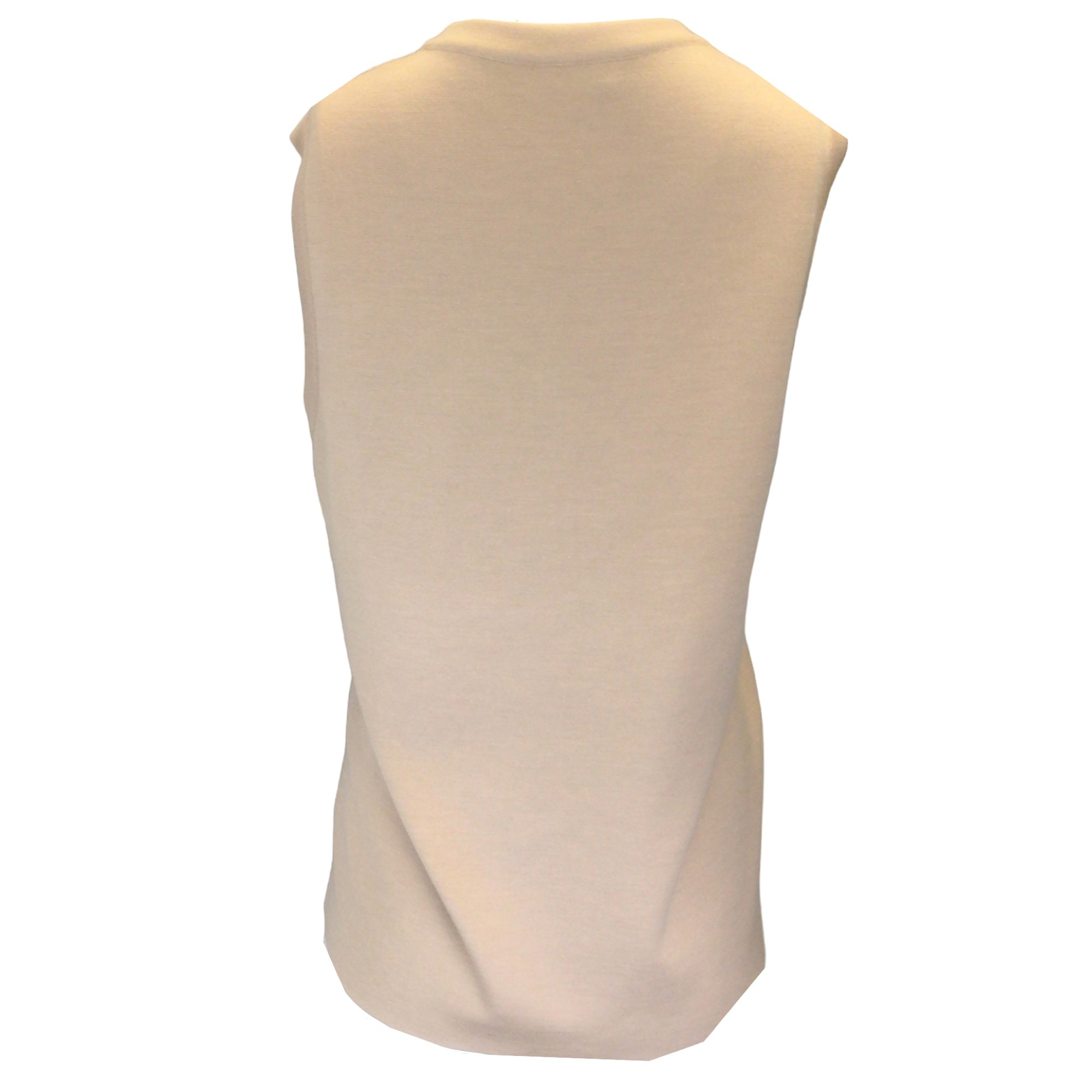 Maison Ullens Women's Tan Sleeveless Cashmere Silk Blend Knit Top - Luxurious Comfort for Work, Travel & Evening Outings