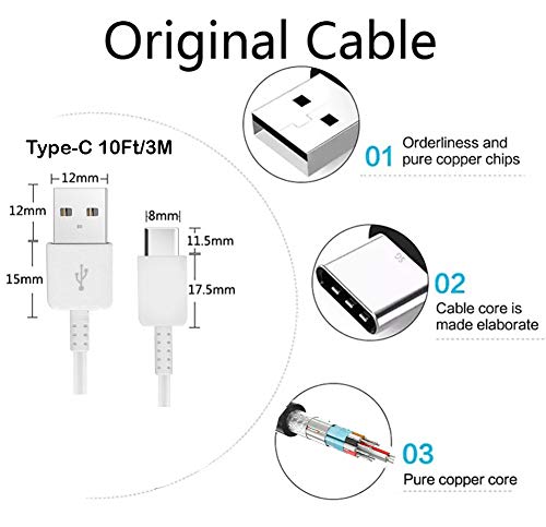 Authentic 8-Inch USB Type-C Fast Charging Cable for Microsoft Lumia 950 - Quick Charge & High-Speed Data Sync - Perfect for Home, Office & Travel (White)