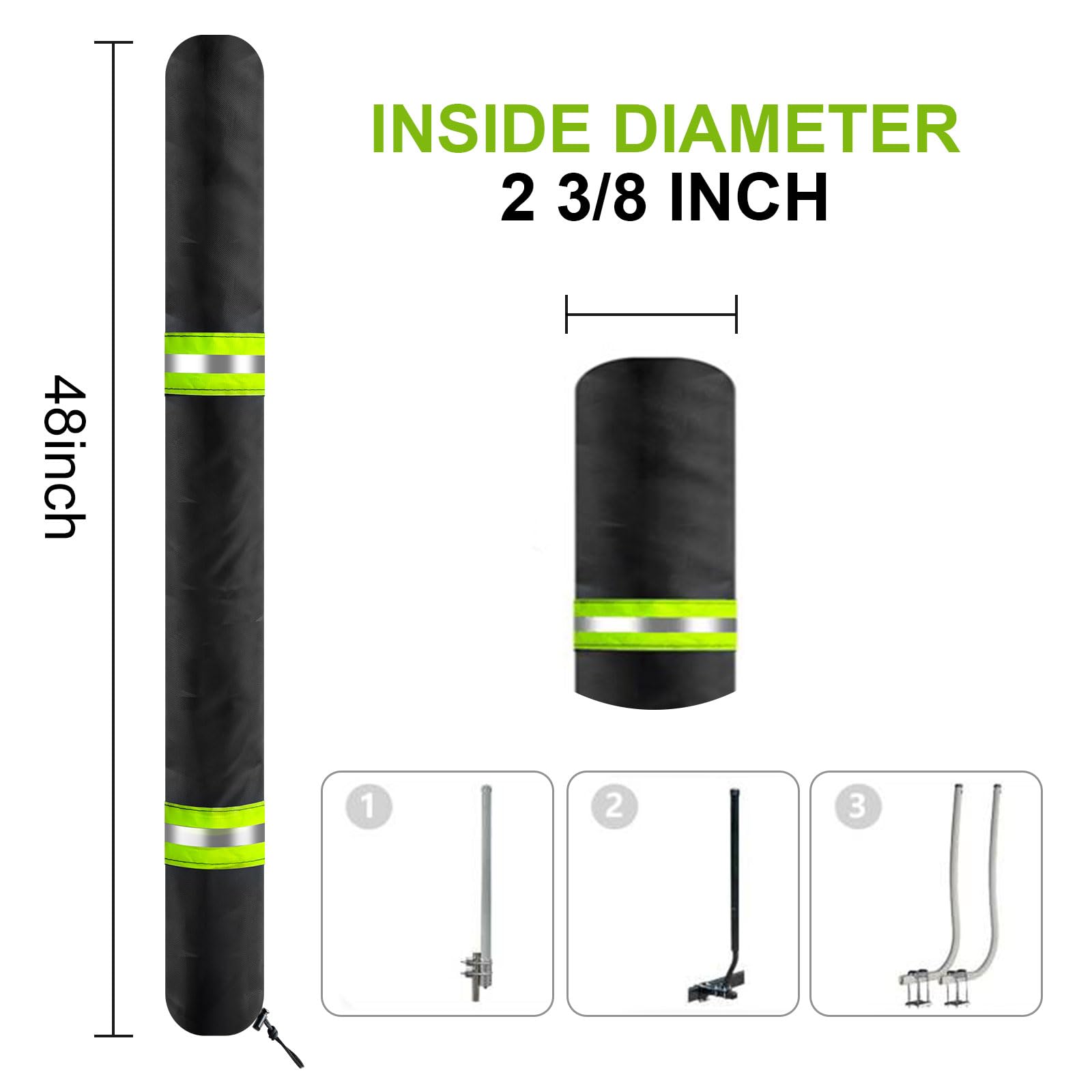 Heavy Duty Boat Trailer Guide Poles & Pads - Waterproof UV-Proof for Pontoon, Jet Ski, Fishing Boats - Set of 2