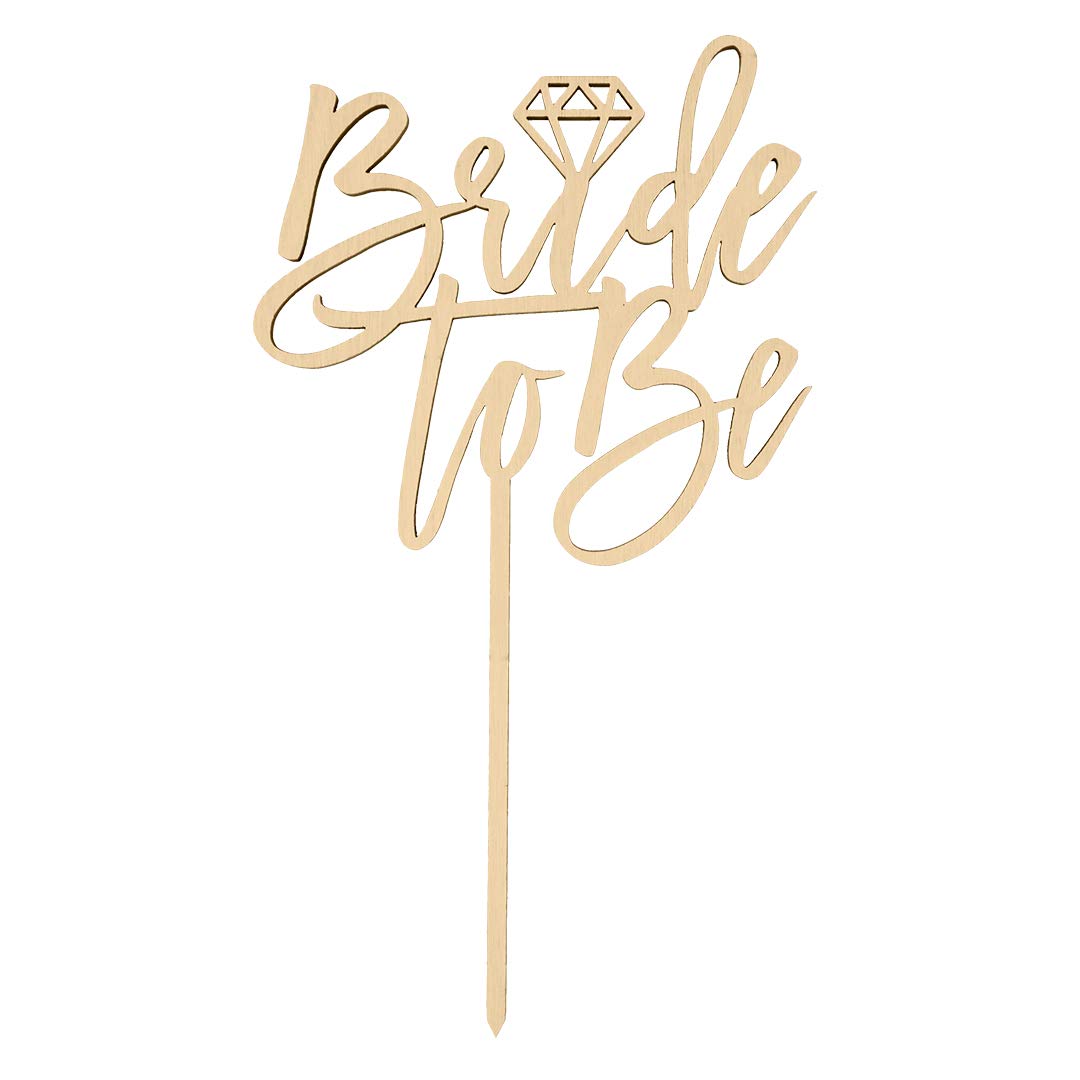 Andaz Press Bride to Be Cake Topper - Laser Cut Wood Wedding Cake Decor with Rustic Calligraphy Design for Bridal Shower, Bachelorette Party & Wedding Celebrations - Perfect for Dessert Table Centerpiece & Photo Backdrop