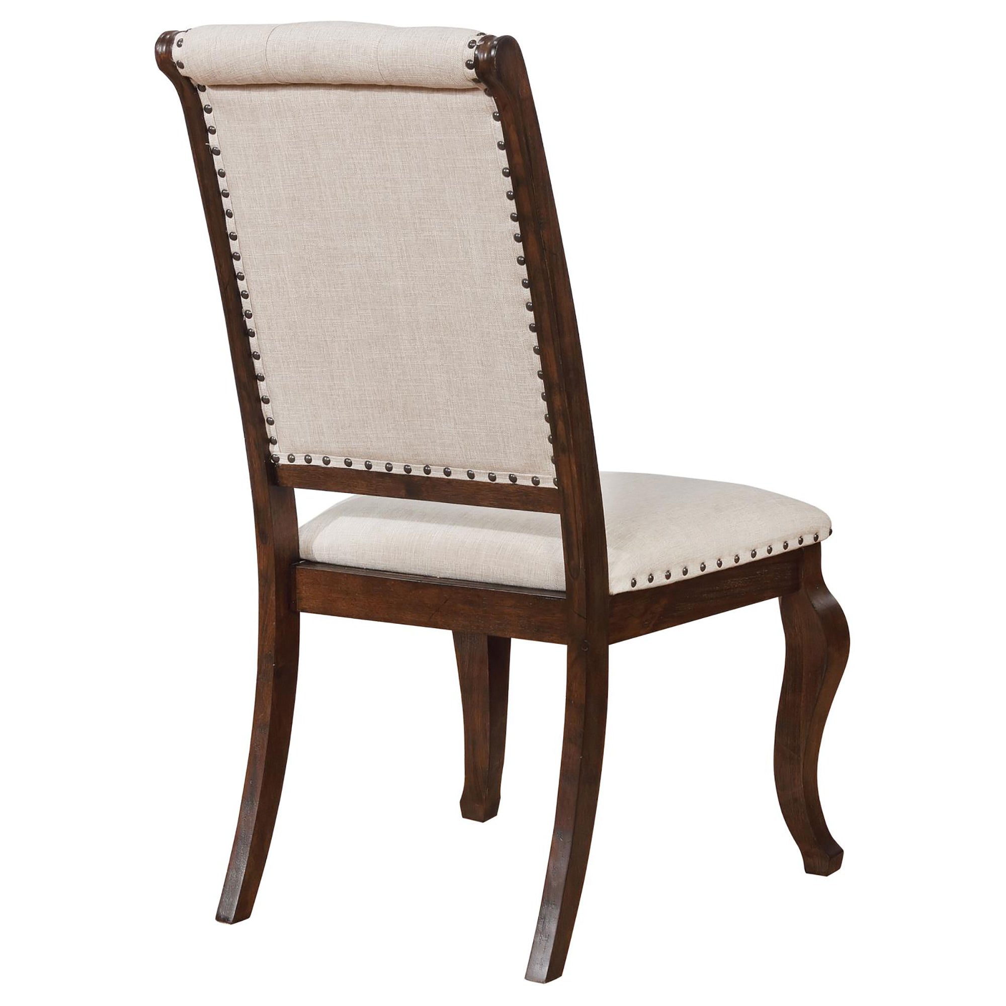 Antique Java Tufted Back Dining Chairs - Set of 2 Cream Upholstered Side Chairs for Elegant Dining Room, Kitchen or Breakfast Nook - Comfortable & Stylish Seating for Home Decor