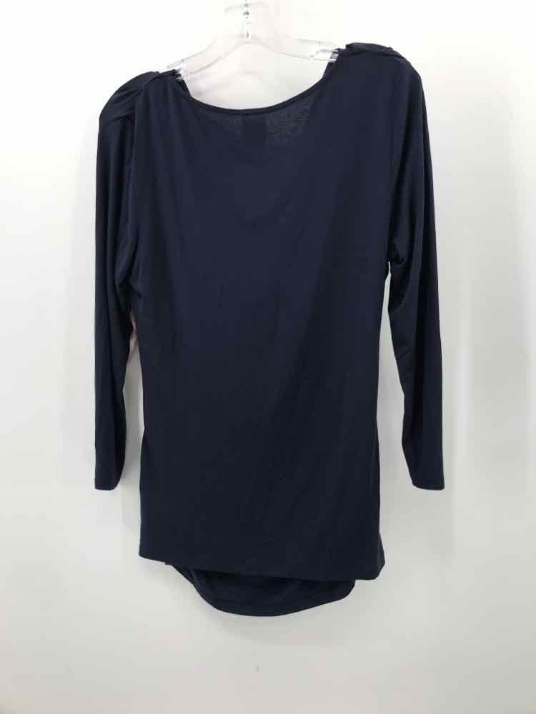 Pre-Owned Anne Klein Navy Blue Blouse Women's Size Medium - Perfect for Office Wear, Casual Outfits & Special Occasions