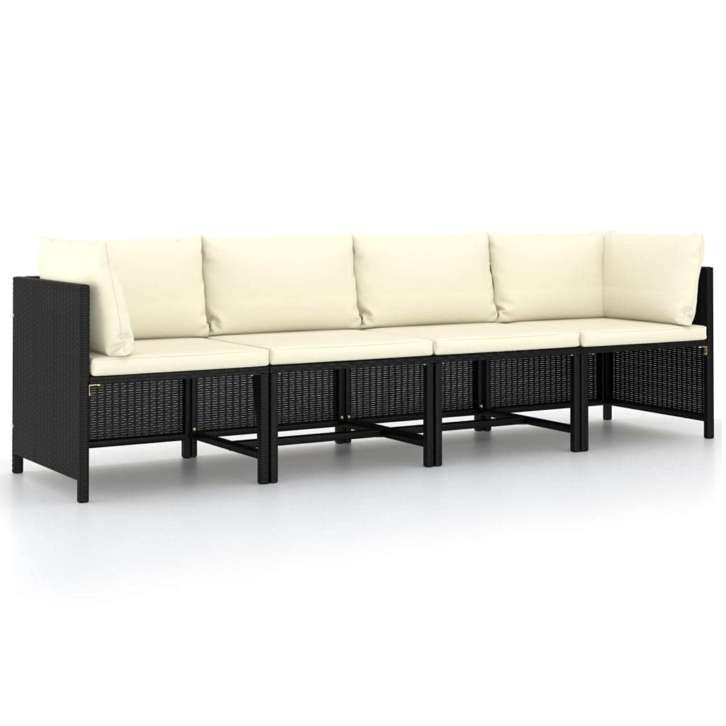 4-Seat Outdoor Rattan Sofa Set with Cushions - Patio Furniture, Garden Lounge Seating for Terrace, Backyard & Poolside Relaxation
