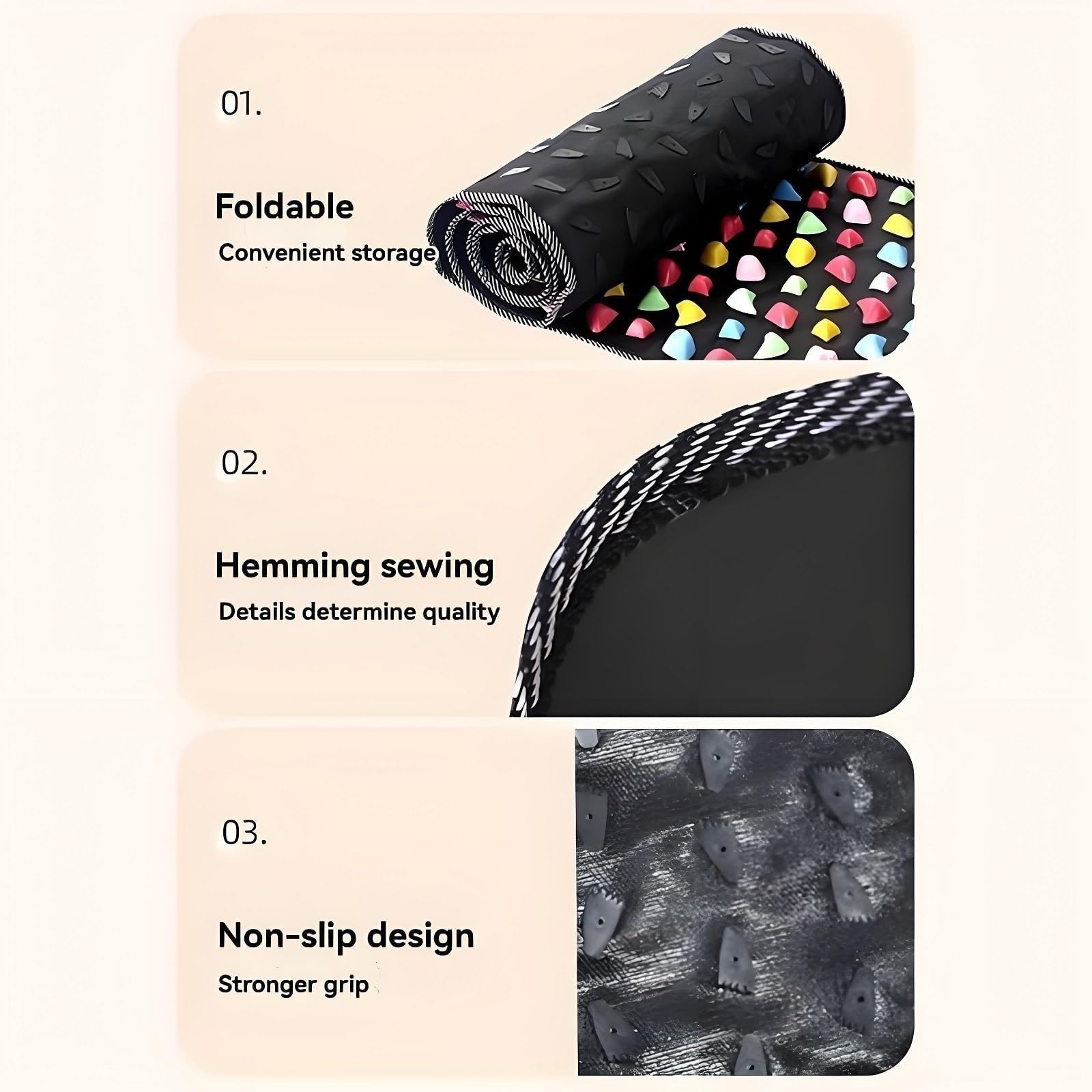 Reflexology Foot Massage Mat - Acupressure Mat for Pain Relief & Muscle Relaxation, 70 x 35cm Reflexology Pad with Acupoints - Perfect for Home Spa, Office Stress Relief & Post-Workout Recovery